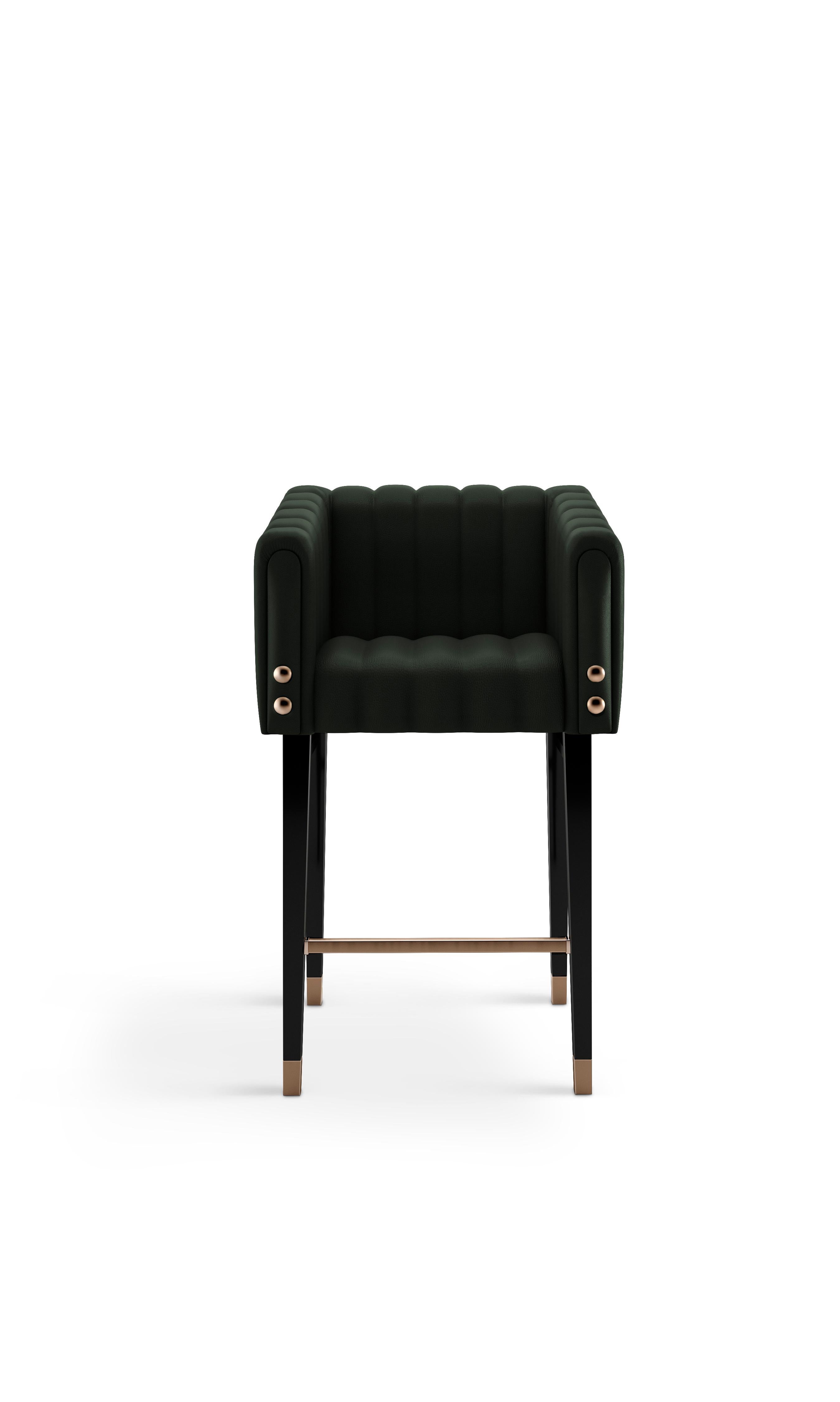 XXIe siècle et contemporain Set de 8 21st Century Leather Inglewood  Chaise de bar en Wood par Porus Studio en vente