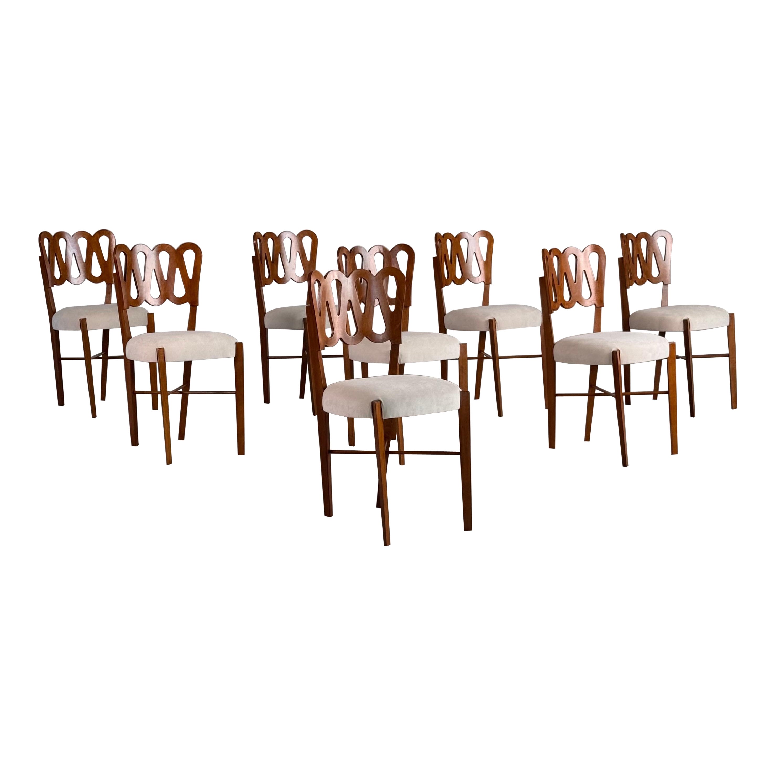 Ensemble de 8 chaises à volute "969" pour la VIe Triennale de Gio Ponti, Montina, années 1970 en vente