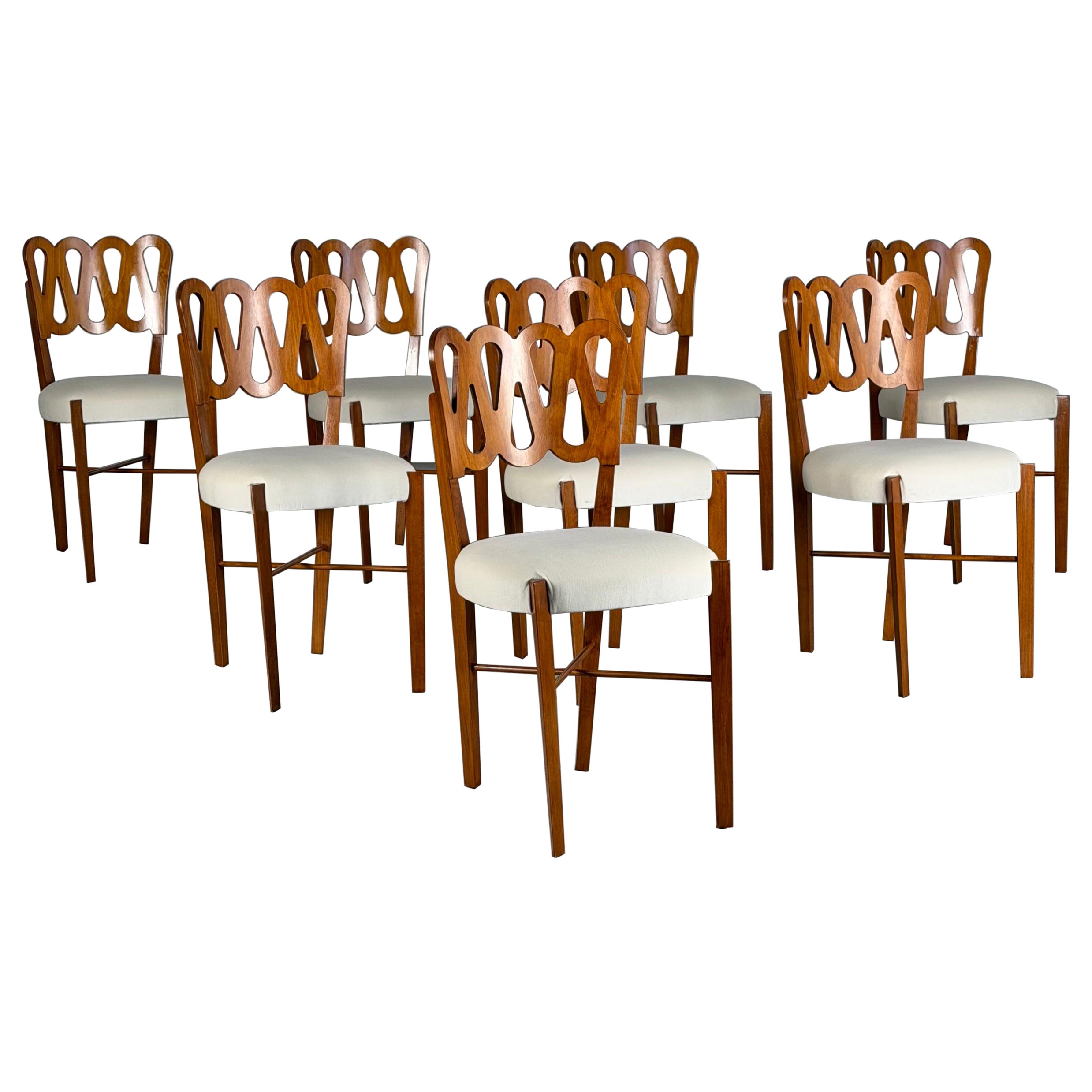 Set of 8 “969” Volute Chairs for the VI Triennale by Gio Ponti, Montina, 1970s For Sale