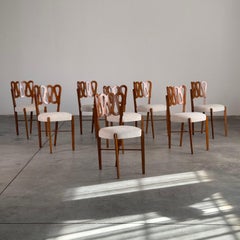 Satz von 8 Volutenstühlen "969" für die VI. Triennale von Gio Ponti, Montina, 1970er Jahre