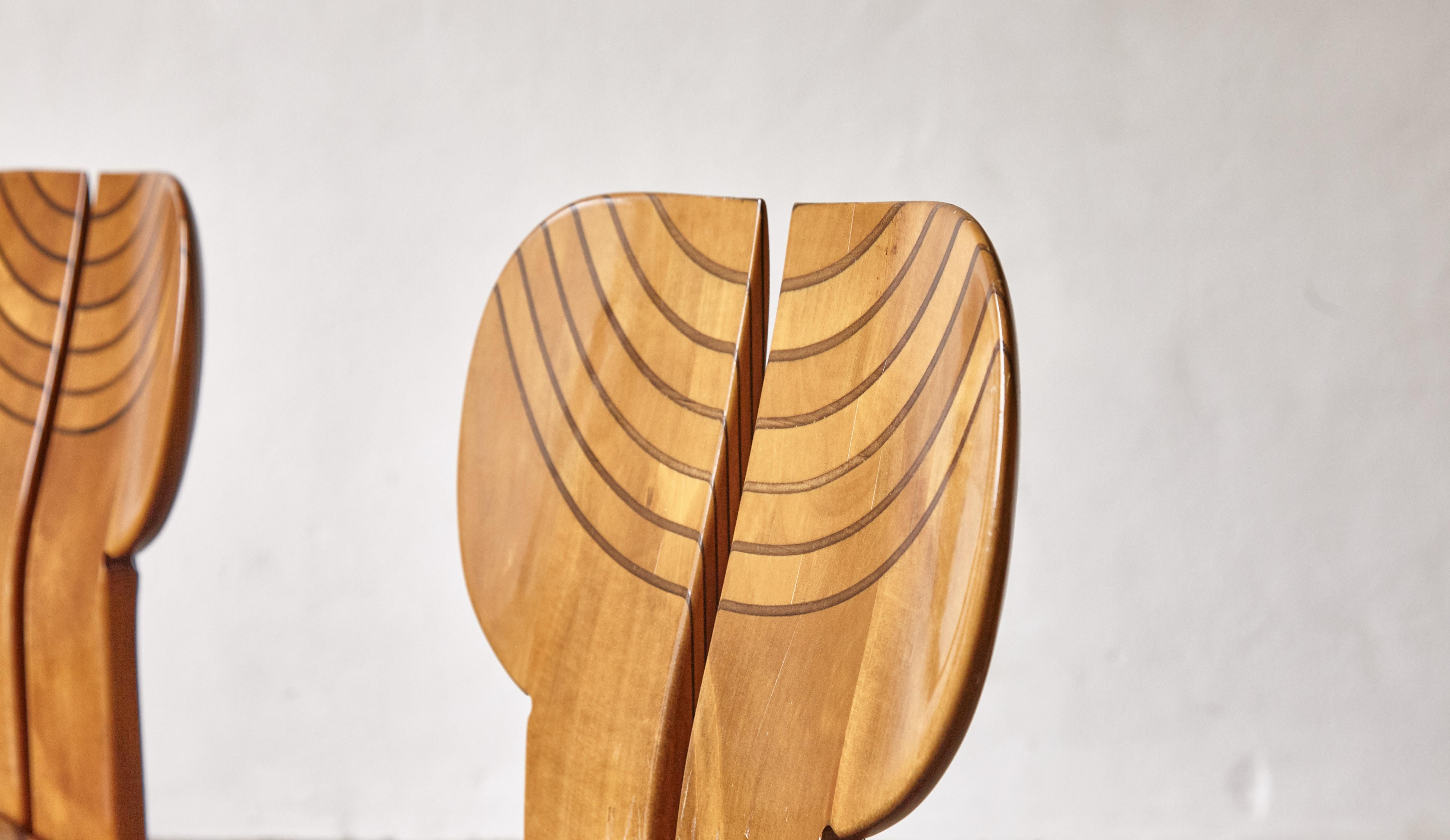 Set of 8 Africa Chairs, Afra & Tobia Scarpa, Maxalto Artona Series, Italy, 1970s 7