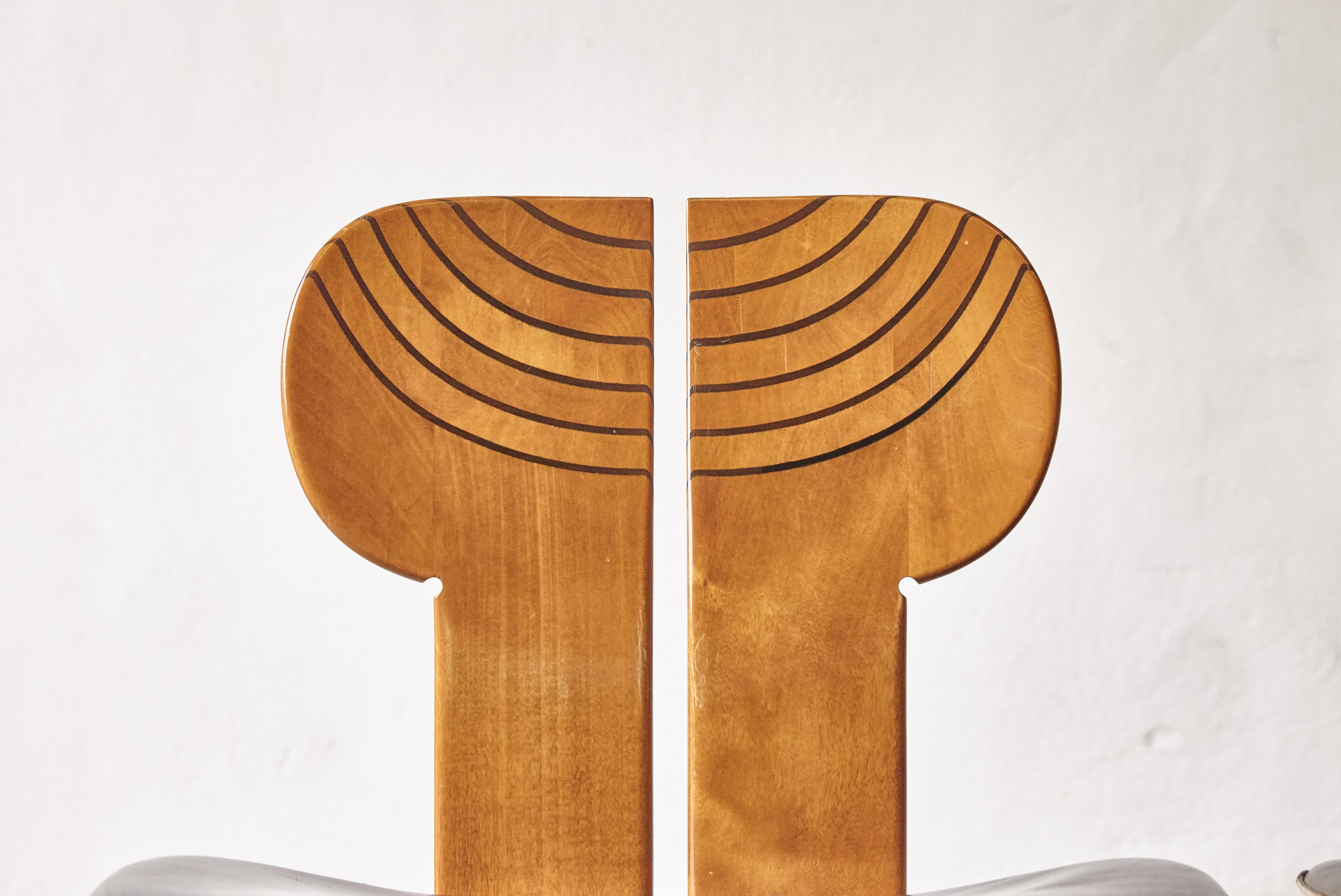 20th Century Set of 8 Africa Chairs, Afra & Tobia Scarpa, Maxalto Artona Series, Italy, 1970s