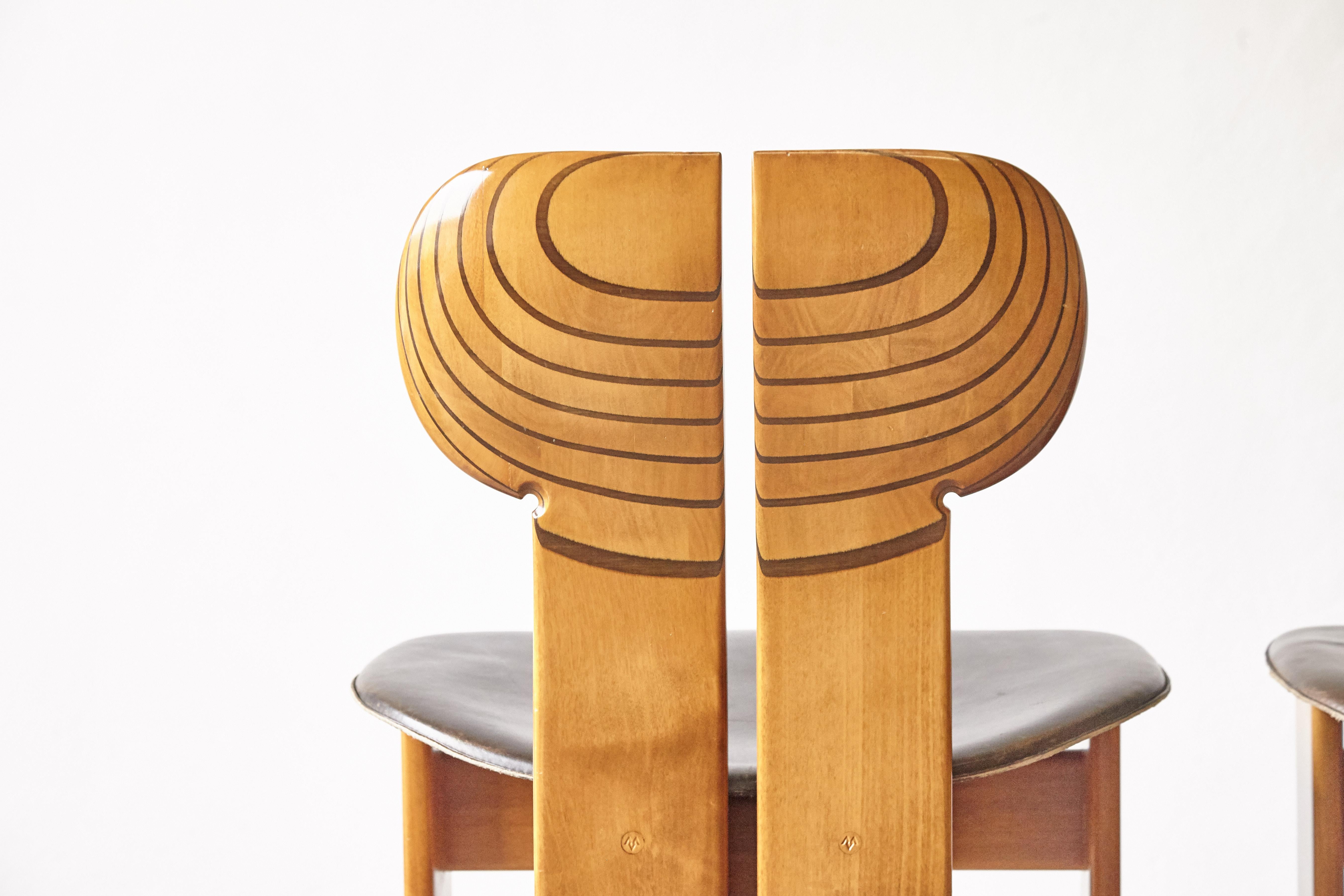 Set of 8 Africa Chairs, Afra & Tobia Scarpa, Maxalto Artona Series, Italy, 1970s 2