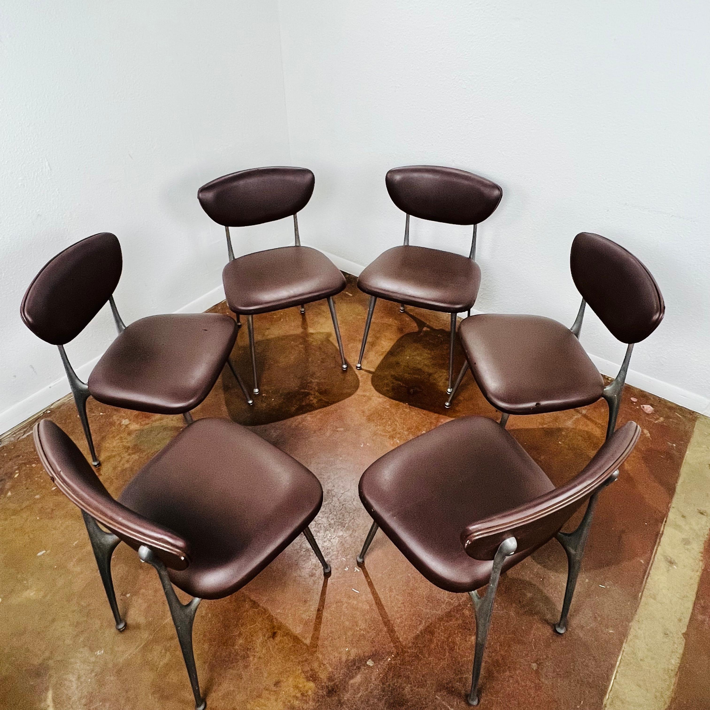 Set of 8 Aluminum Gazelle Chairs by Shelby Williams 4