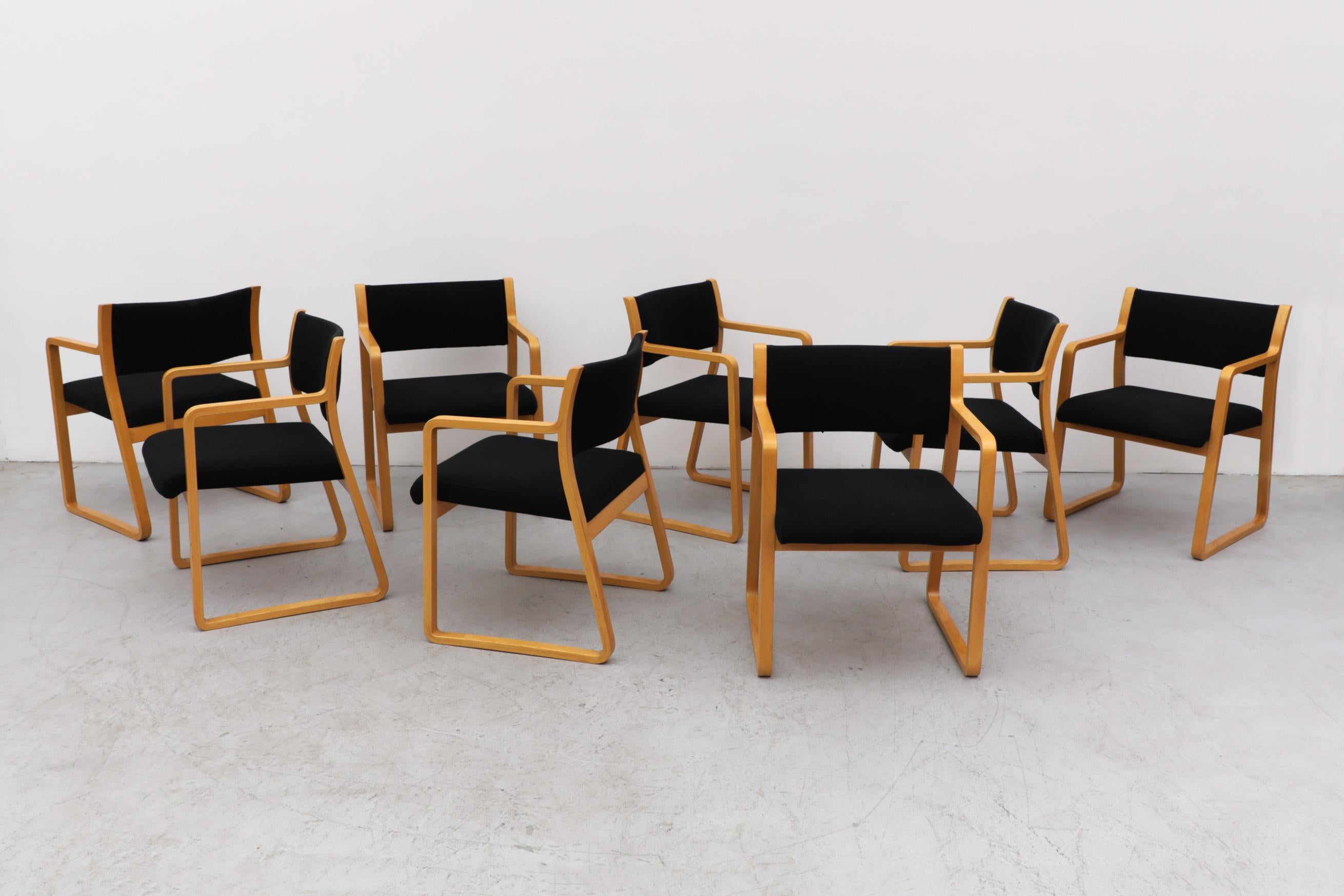 Mid-Century Modern Set of 8 Alvar Aalto Style Danish Chairs