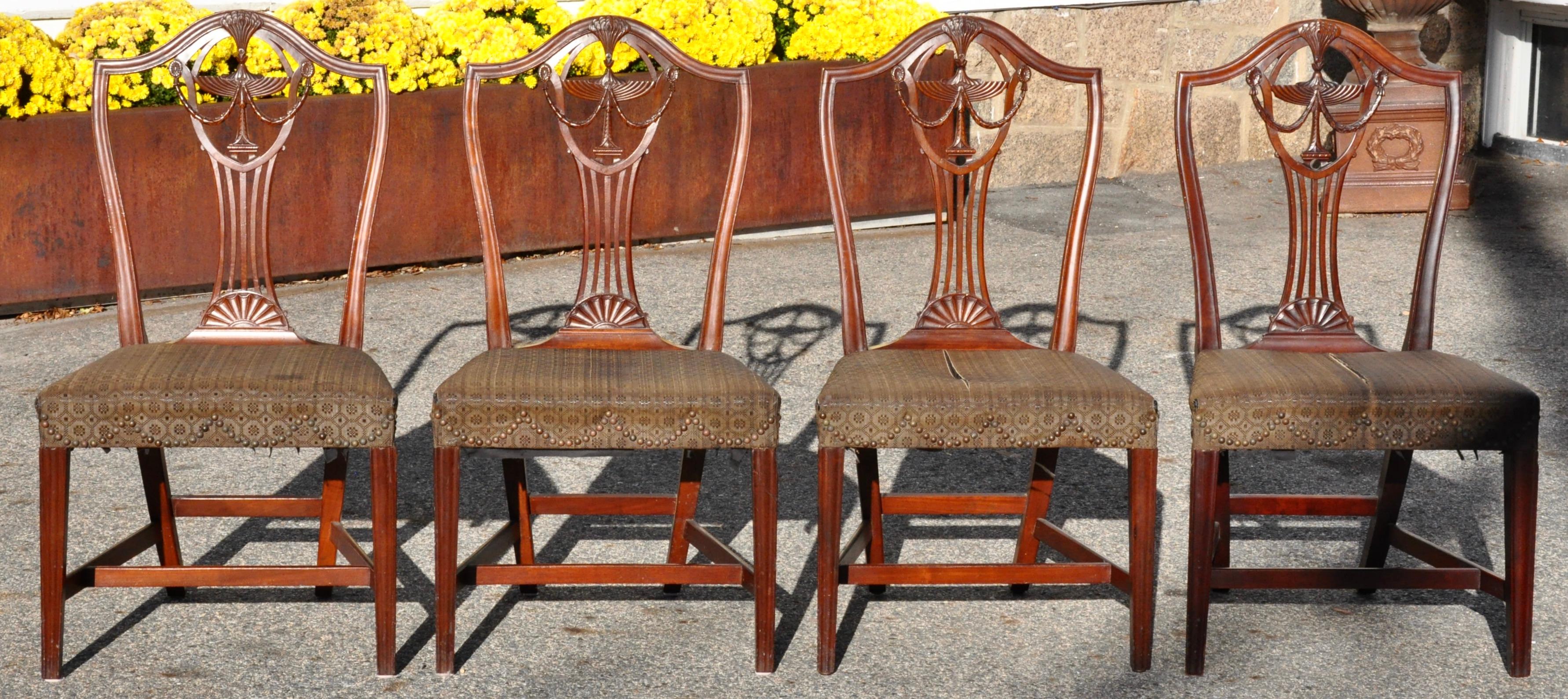 Set of 8 American 18th Century Newport  Federal Dining Chairs by John Carlisle 9