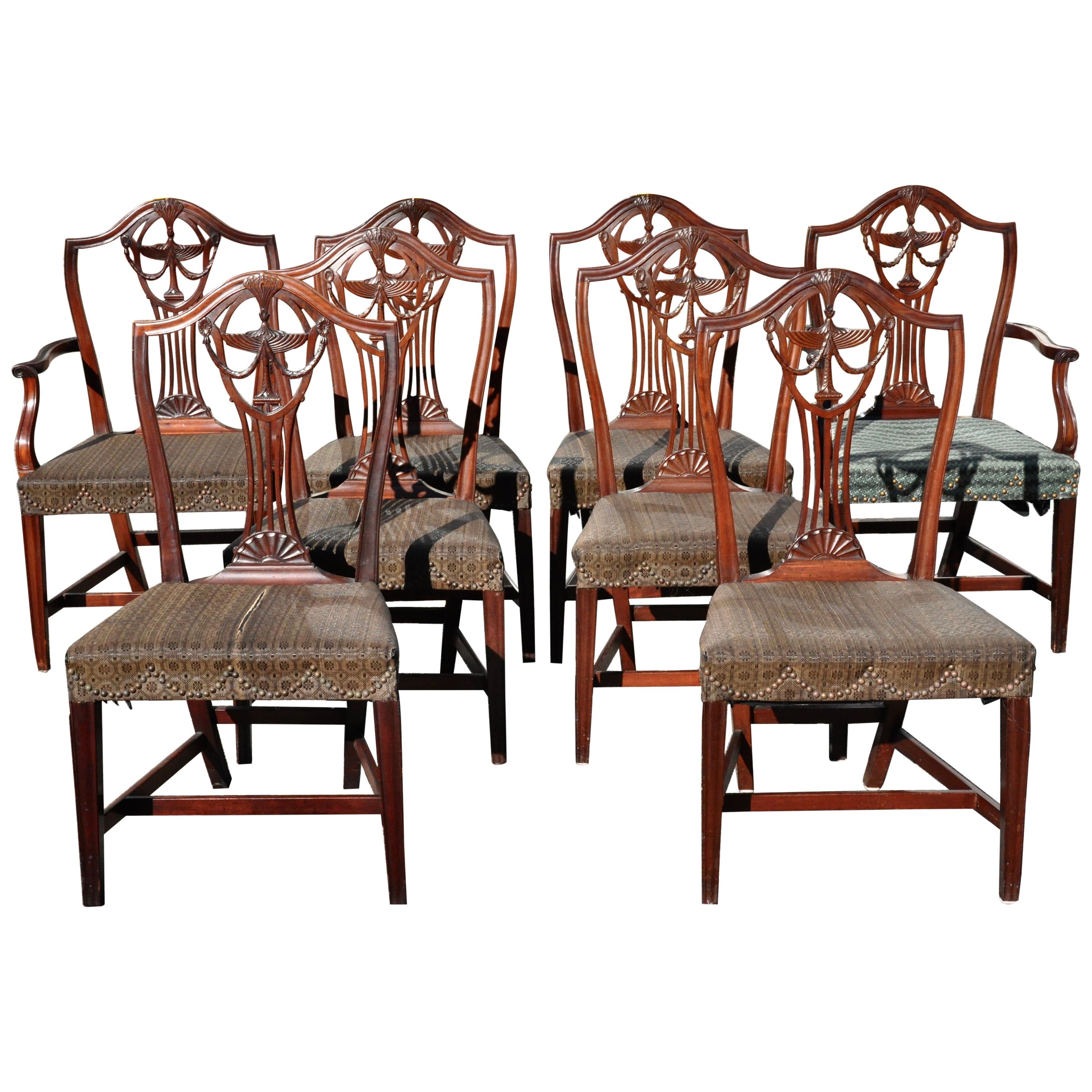 Set of 8 American 18th Century Newport  Federal Dining Chairs by John Carlisle