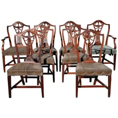 Set of 8 American 18th Century Newport Federal Dining Chairs by John Carlisle