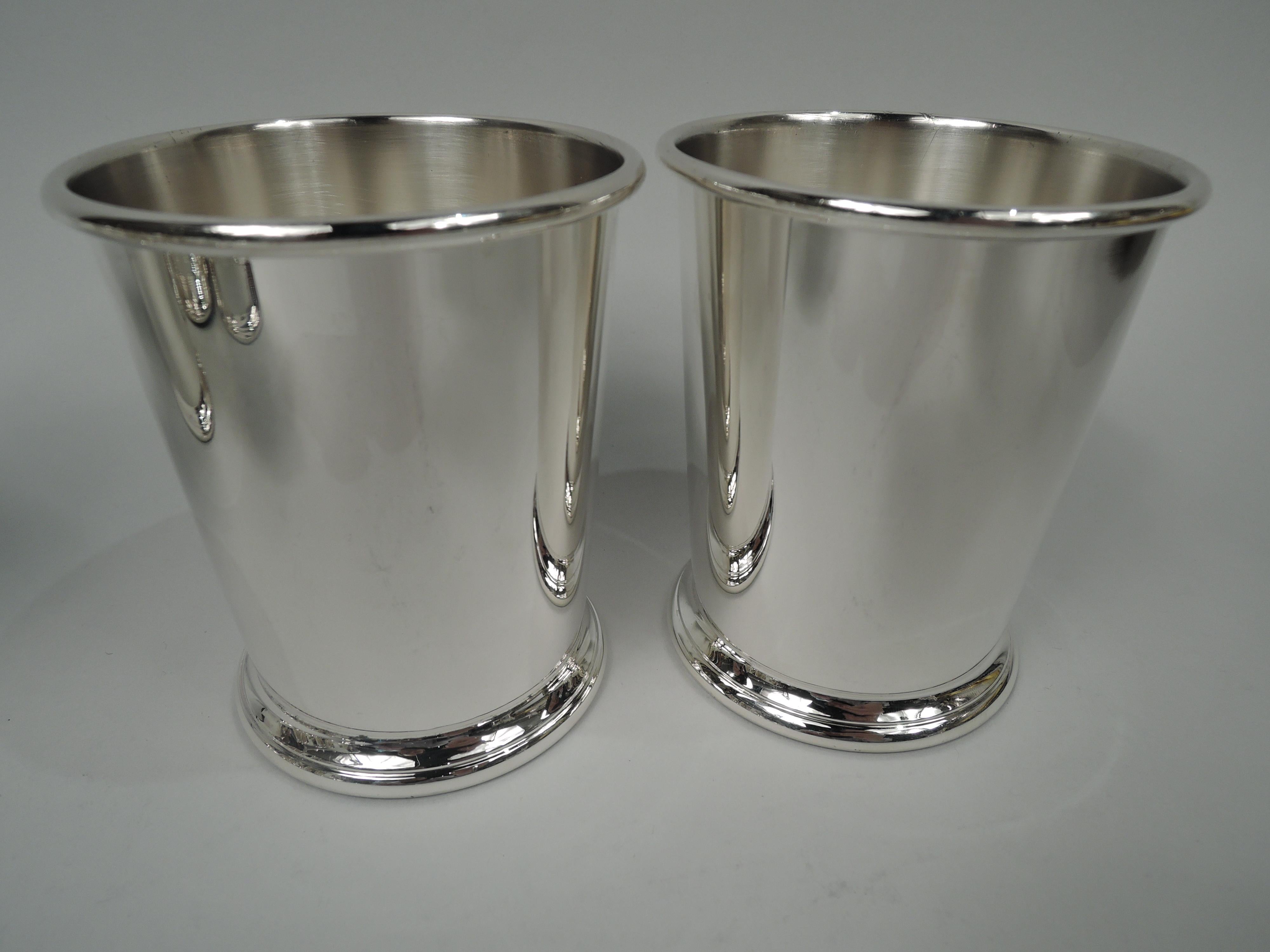 Set of 8 American Sterling Silver Mint Juleps In Good Condition For Sale In New York, NY