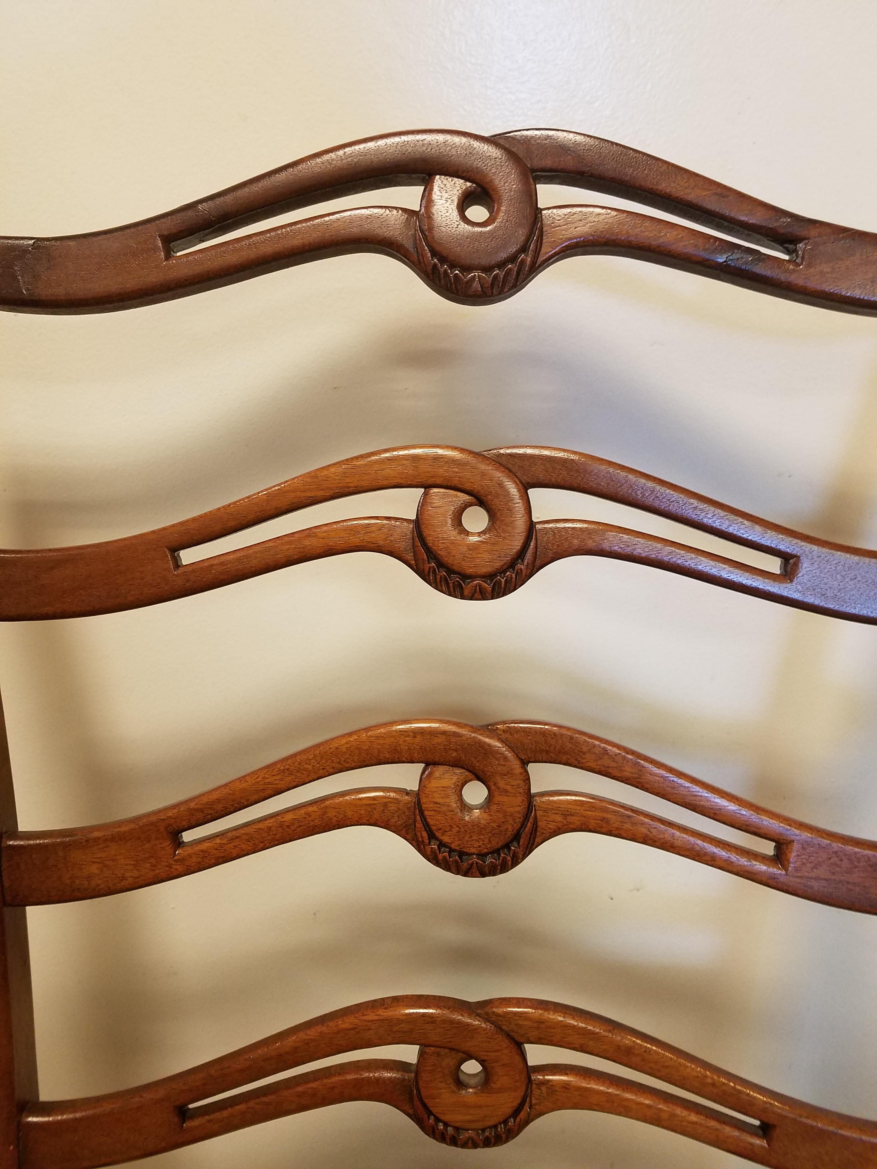Wood Set of 8 American Walnut Dining Chairs For Sale