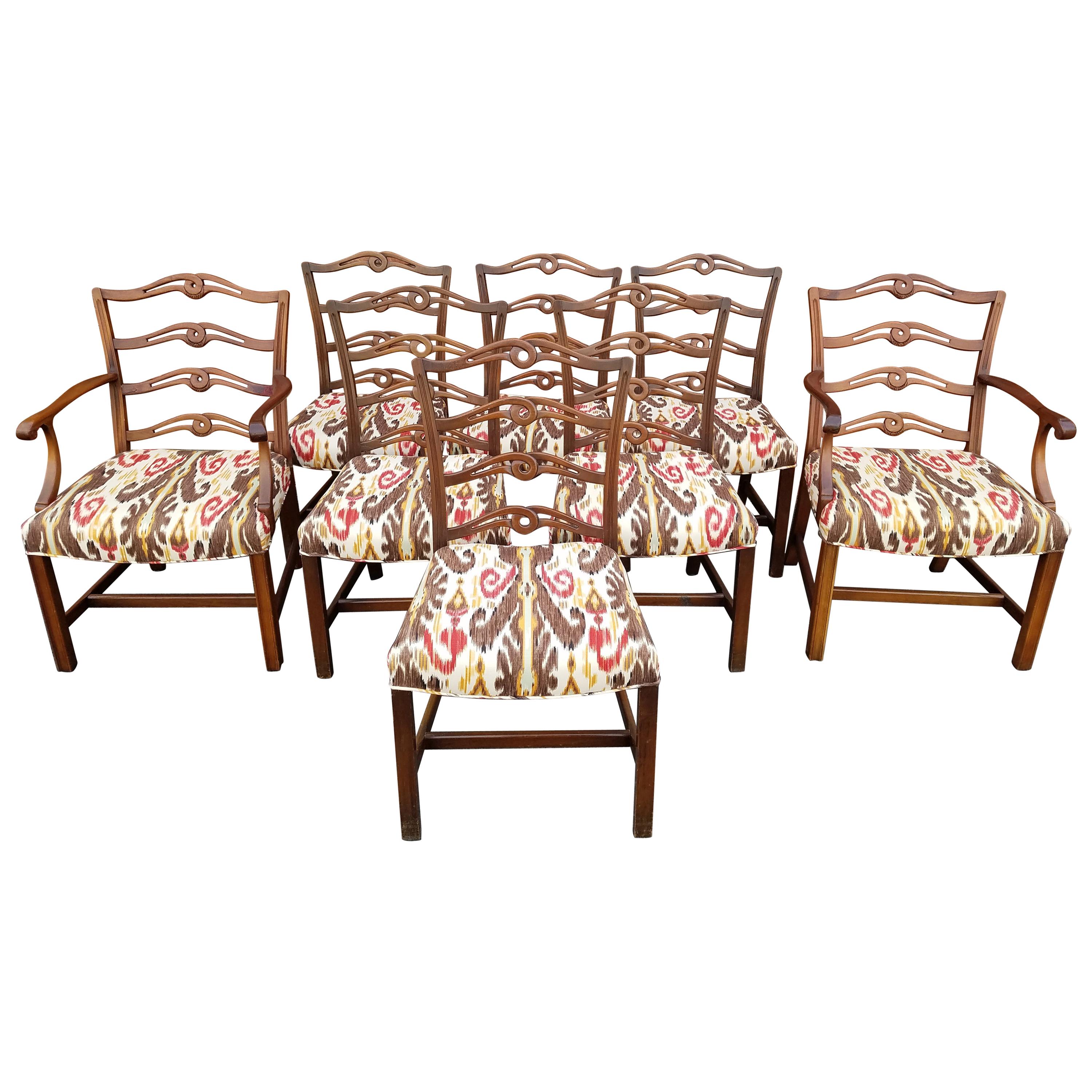 Set of 8 American Walnut Dining Chairs For Sale