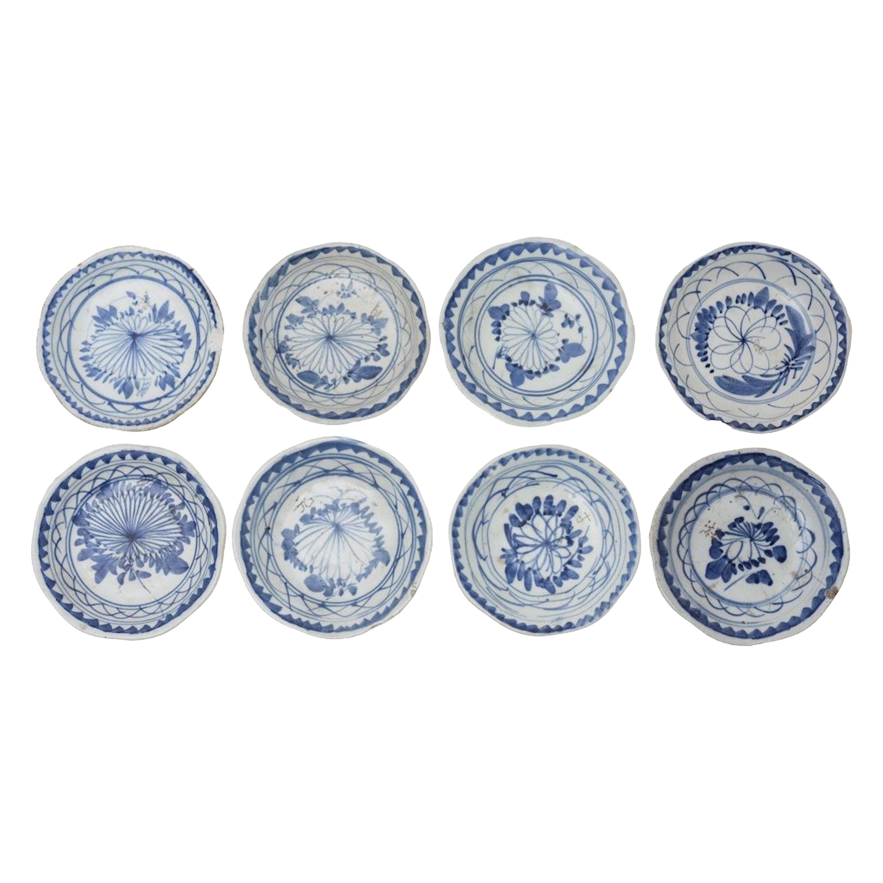 Set of 8 Ancient Chinese Bowls, China, 17th-19th Century