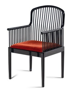 Set of 8 Andover Black Lacquer Dining Chairs by Davis Allen for Stendig