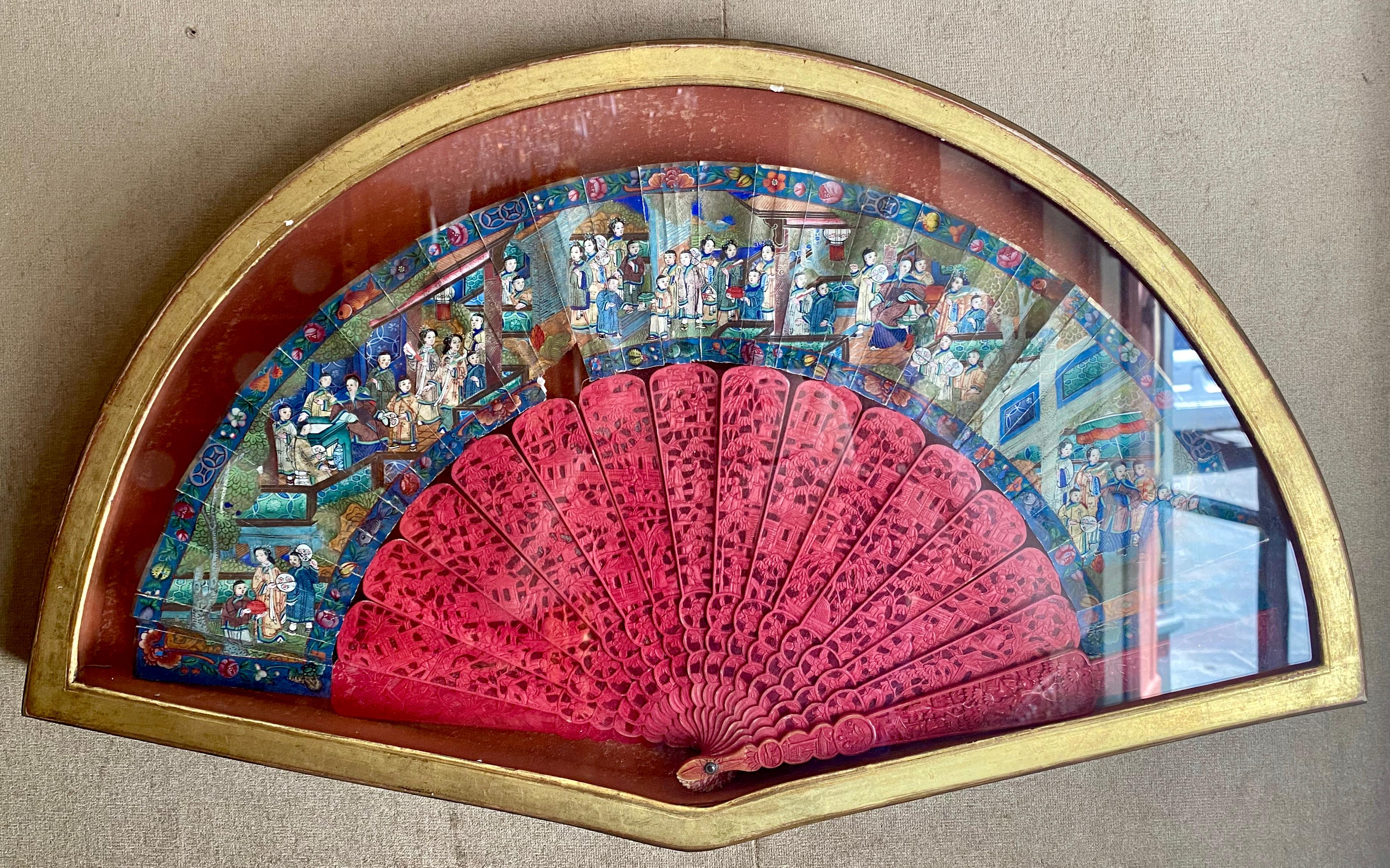 Set of 8 Antique 19th Century Japanese Hand Painted Fans 6