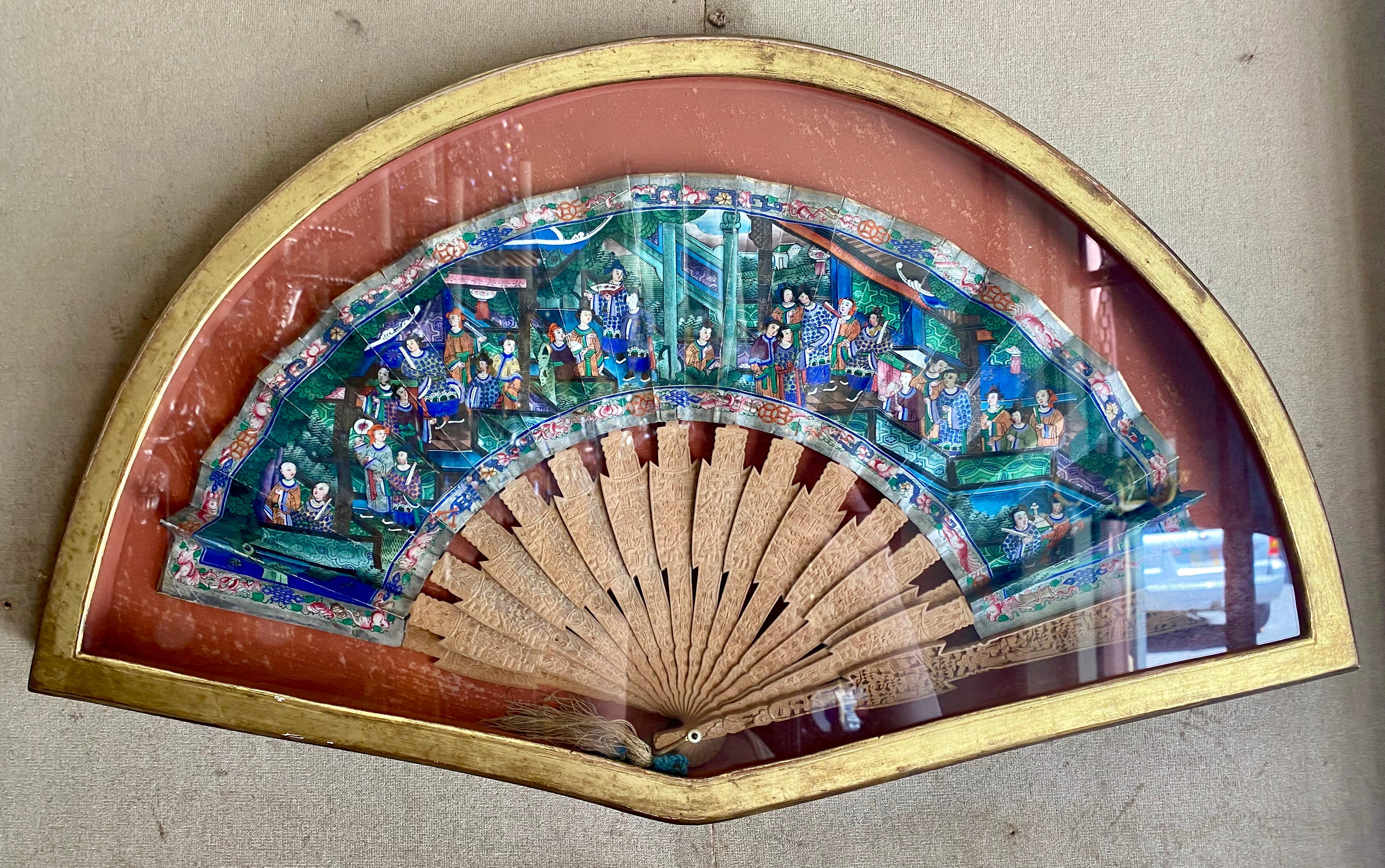 Set of 8 Antique 19th Century Japanese Hand Painted Fans 7