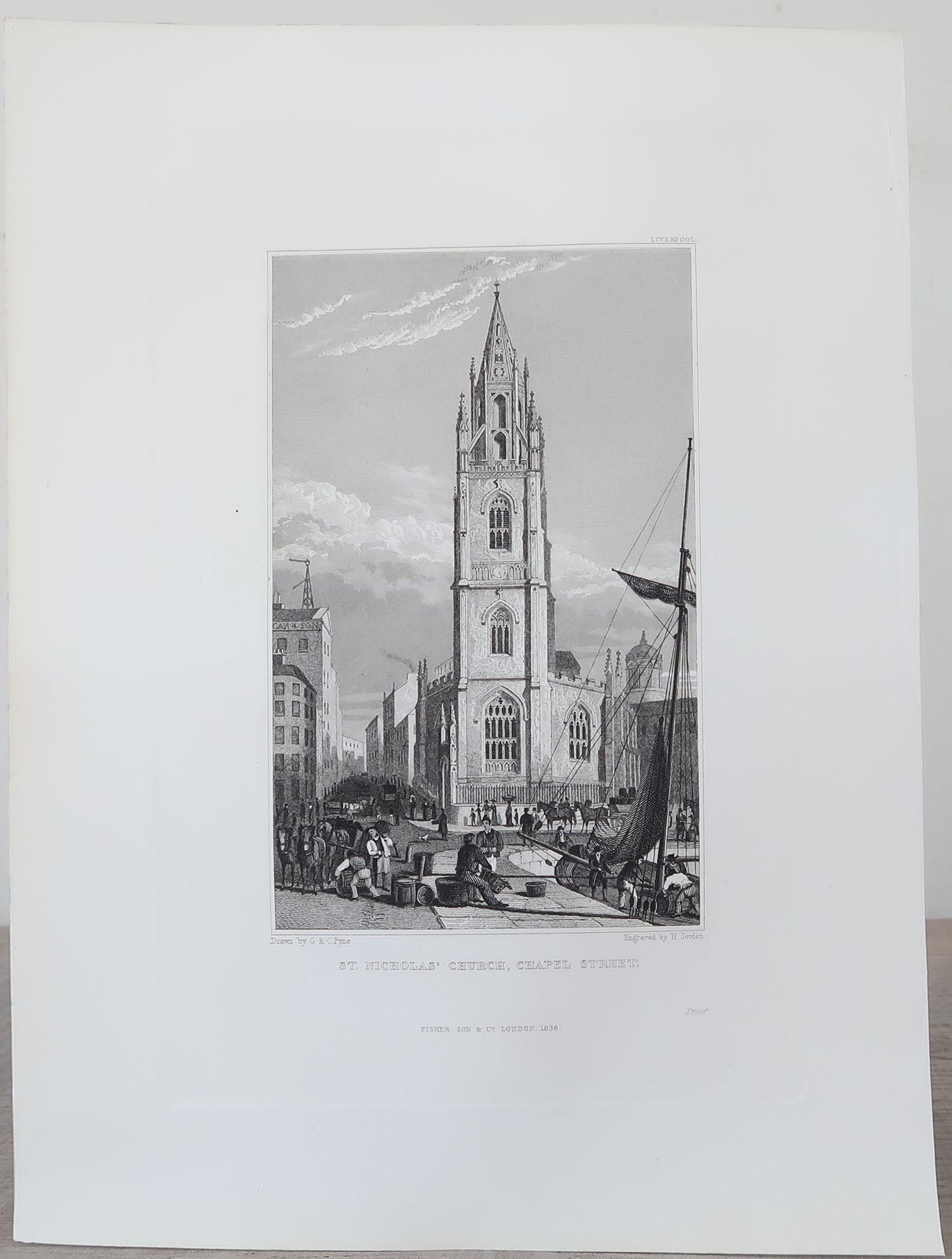 Set of 8 Antique Architectural Prints of English Churches, 1836 In Good Condition In St Annes, Lancashire