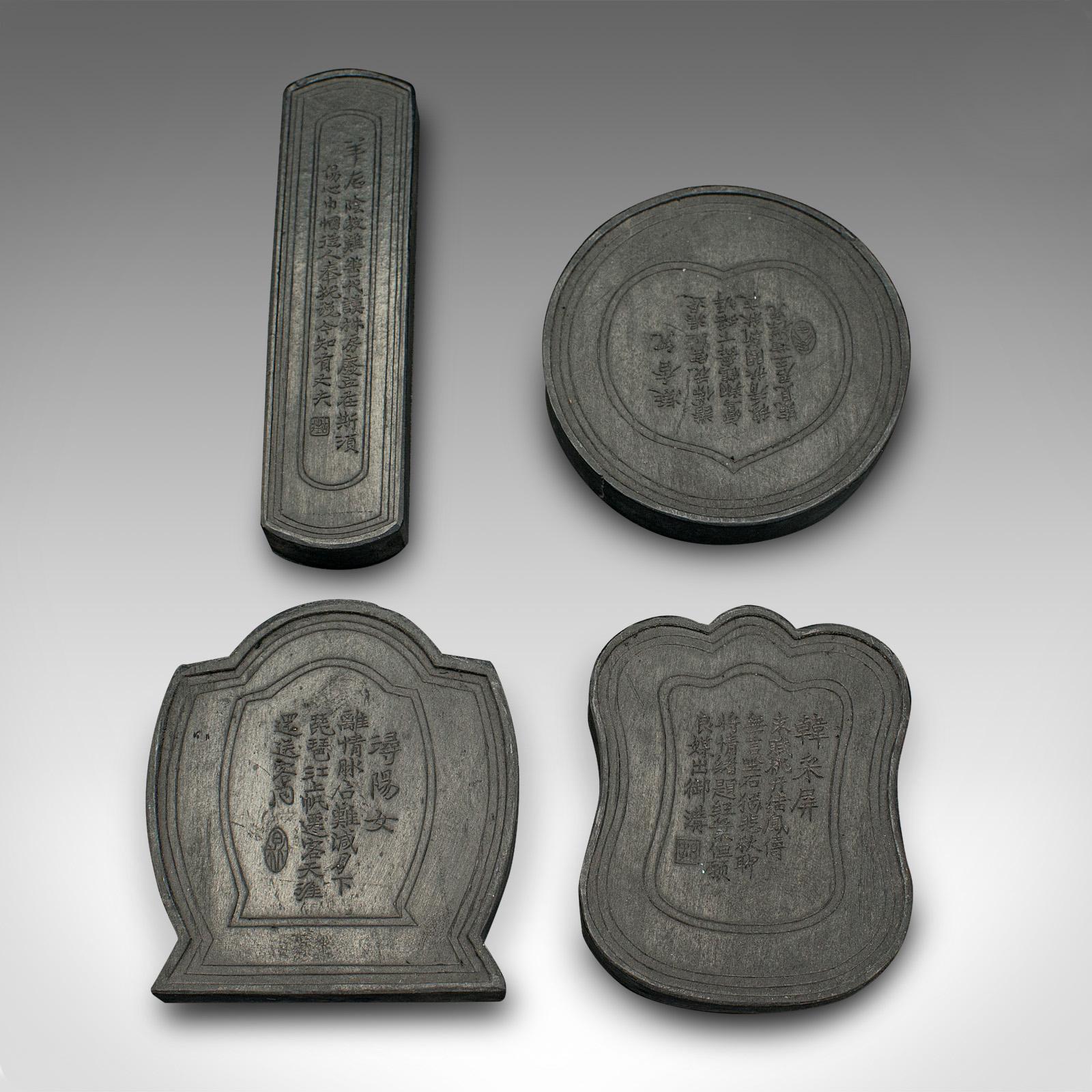 Set of 8 Antique Calligraphic Ink Blocks, Chinese, Cased, Printing, Victorian For Sale 3