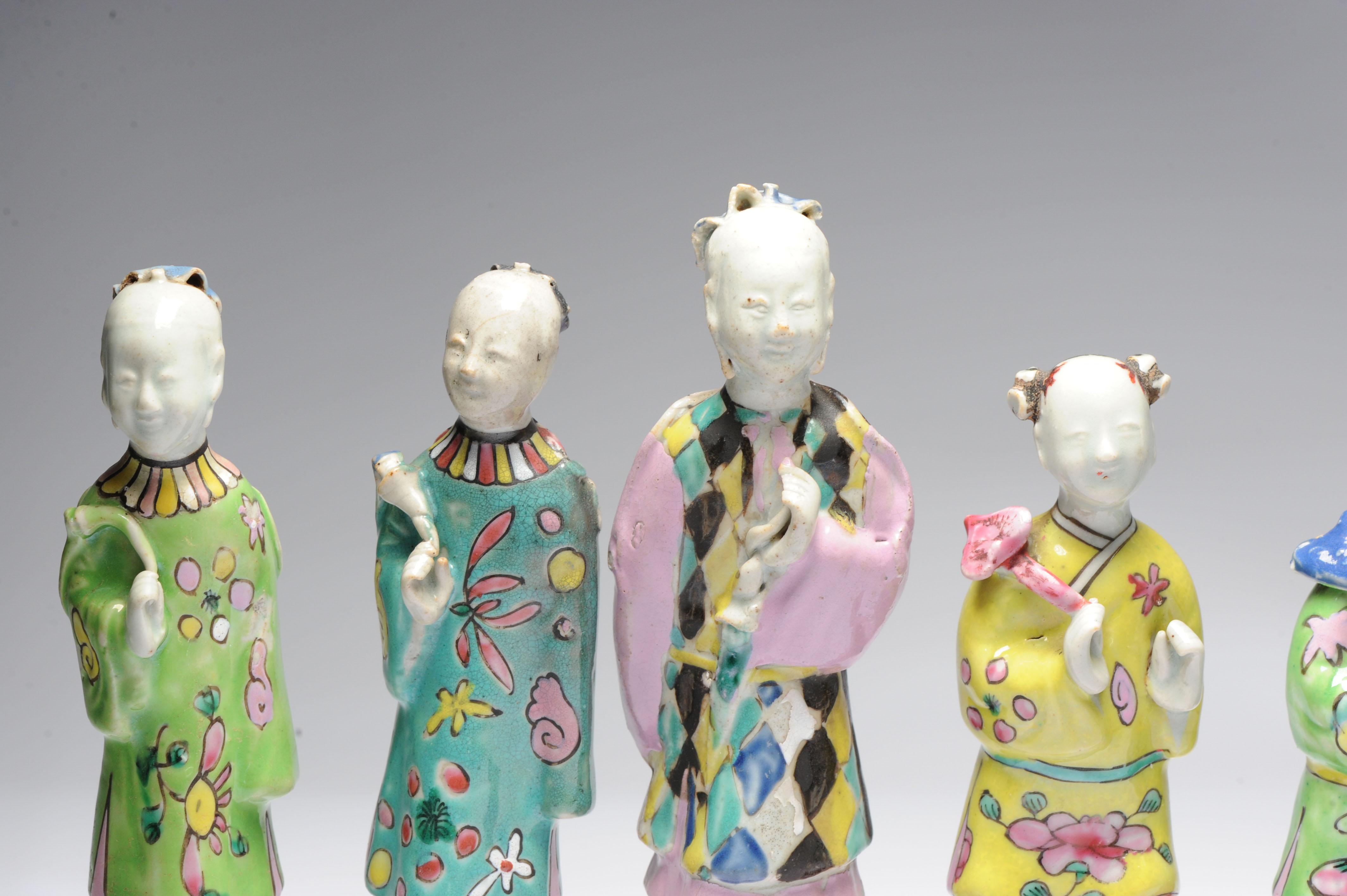 Set of 8# Antique Chinese Statue Porcelain Figures Qianlong/Jiaqing Period 4