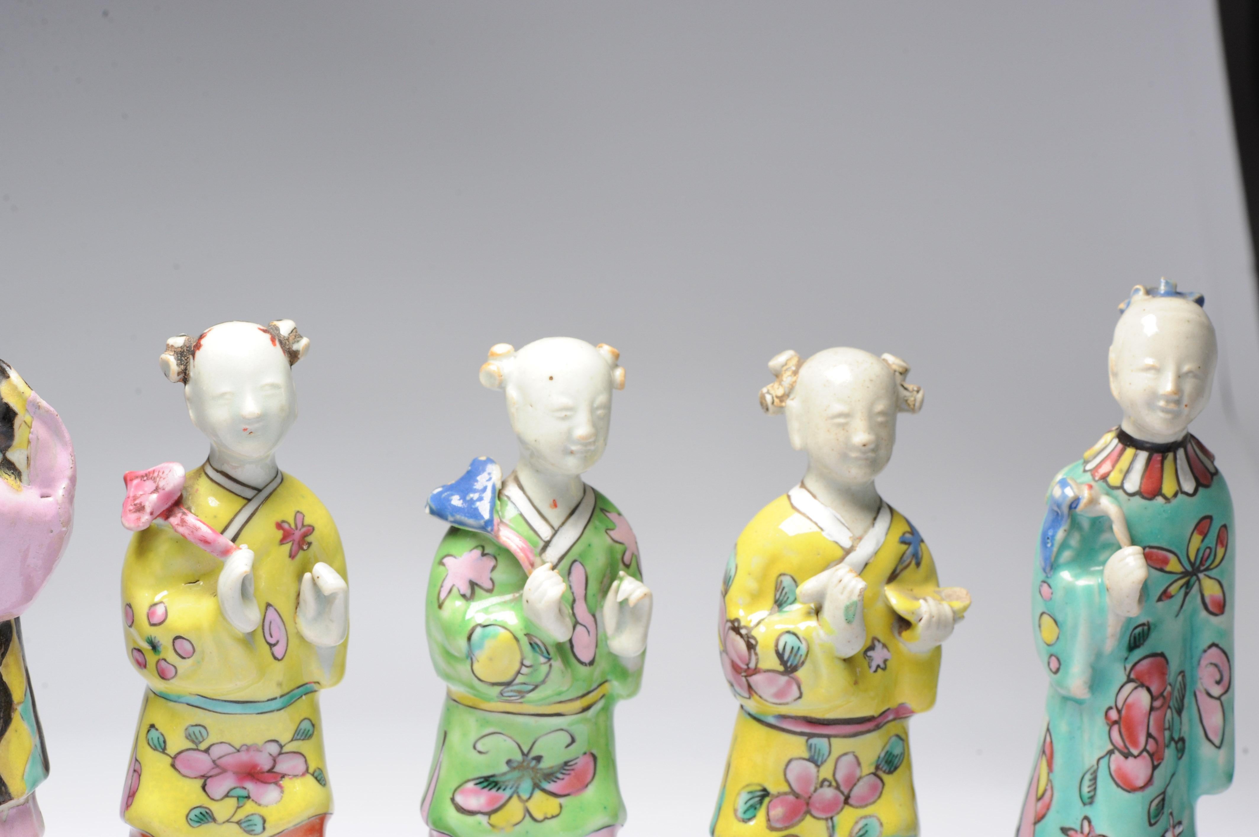 Set of 8# Antique Chinese Statue Porcelain Figures Qianlong/Jiaqing Period 5