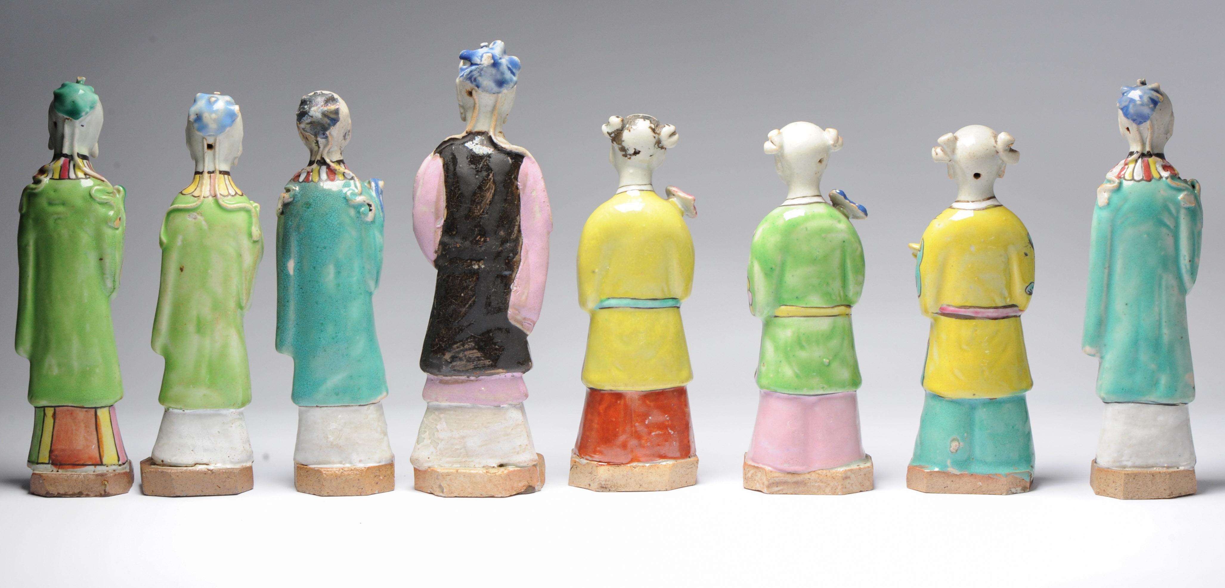 Set of 8# Antique Chinese Statue Porcelain Figures Qianlong/Jiaqing Period 6