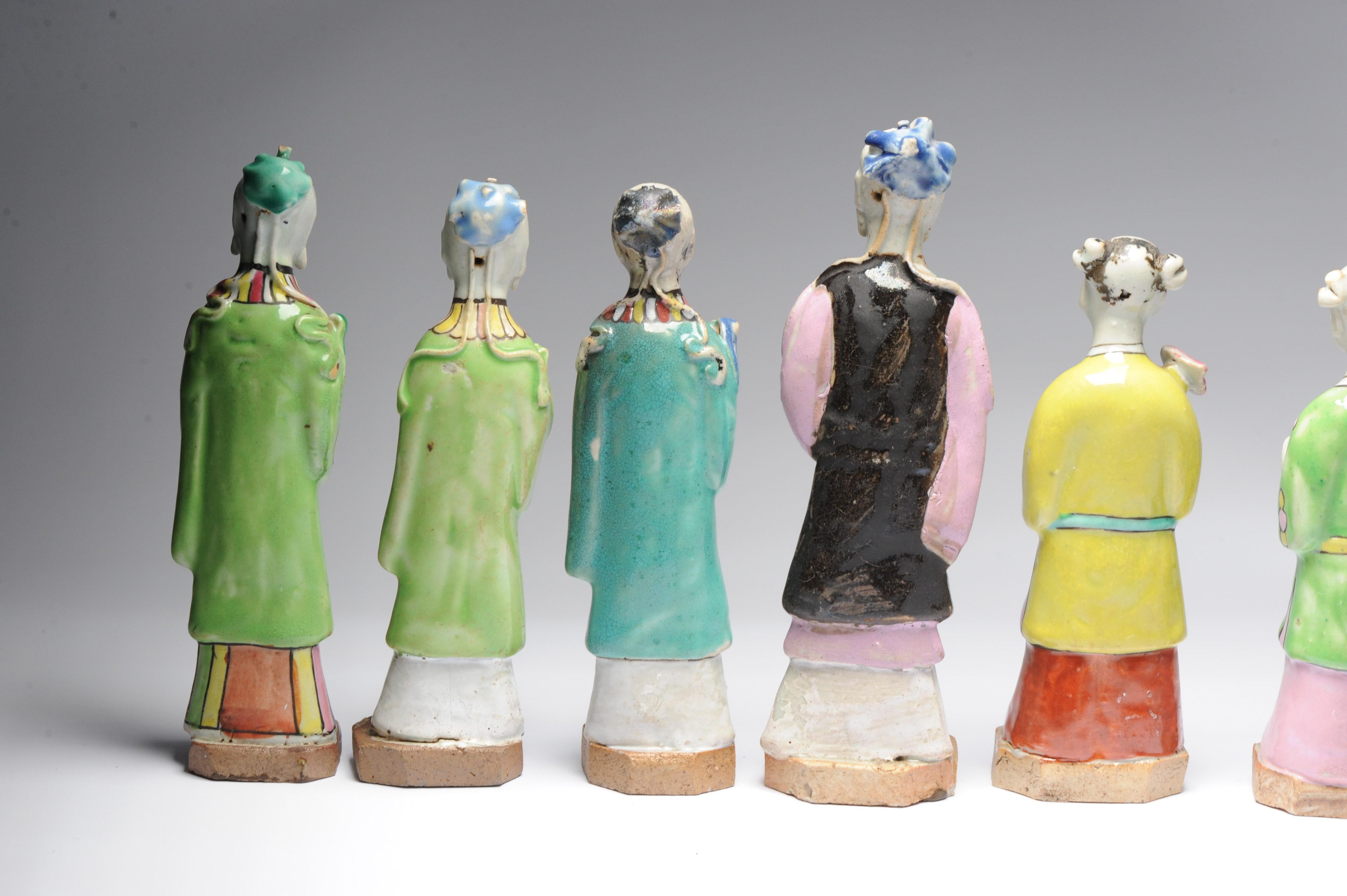 Set of 8# Antique Chinese Statue Porcelain Figures Qianlong/Jiaqing Period 7