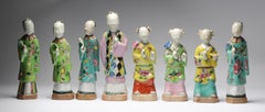 Set of 8# Antique Chinese Statue Porcelain Figures Qianlong/Jiaqing Period