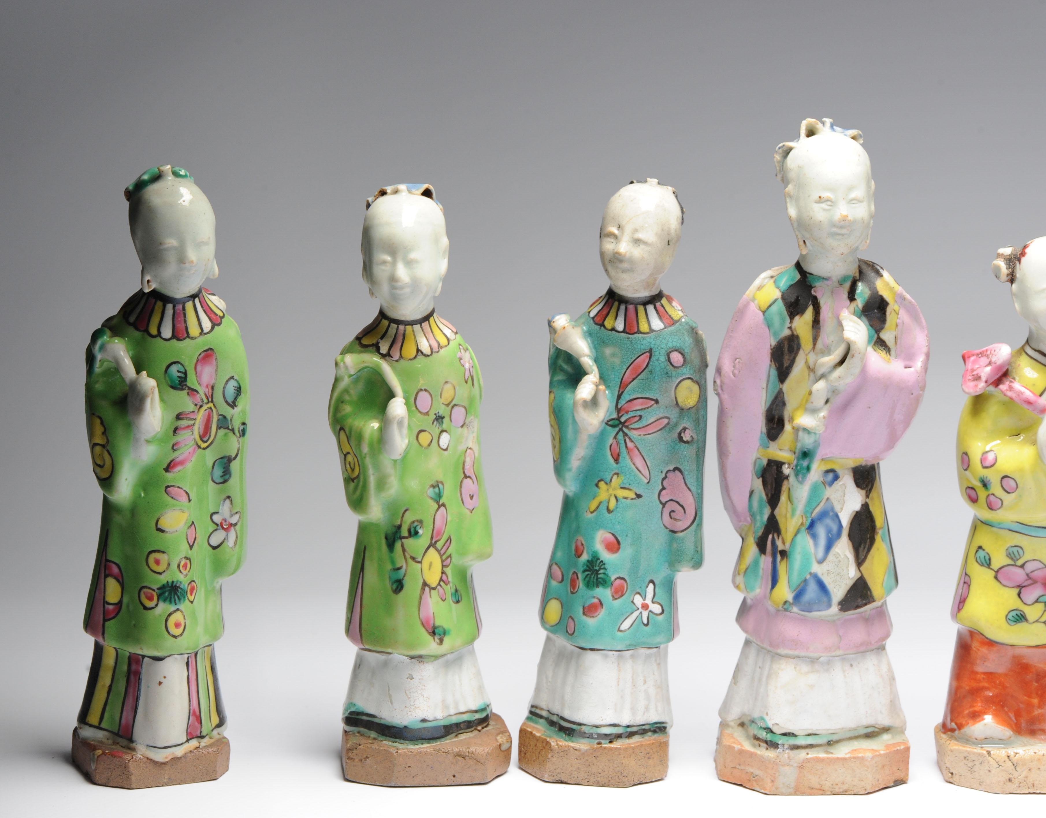 18th Century and Earlier Set of 8# Antique Chinese Statue Porcelain Figures Qianlong/Jiaqing Period