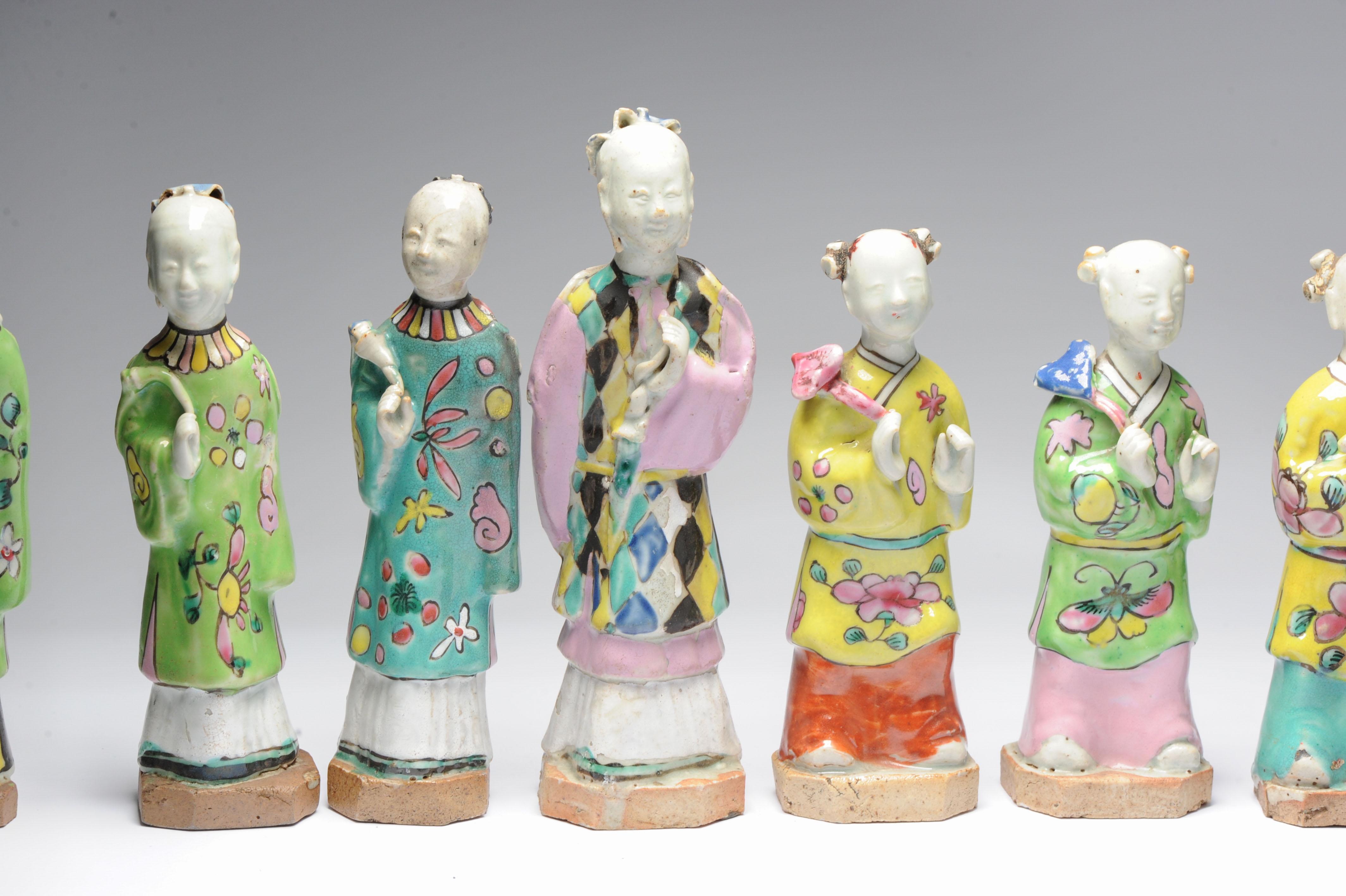 Set of 8# Antique Chinese Statue Porcelain Figures Qianlong/Jiaqing Period 1