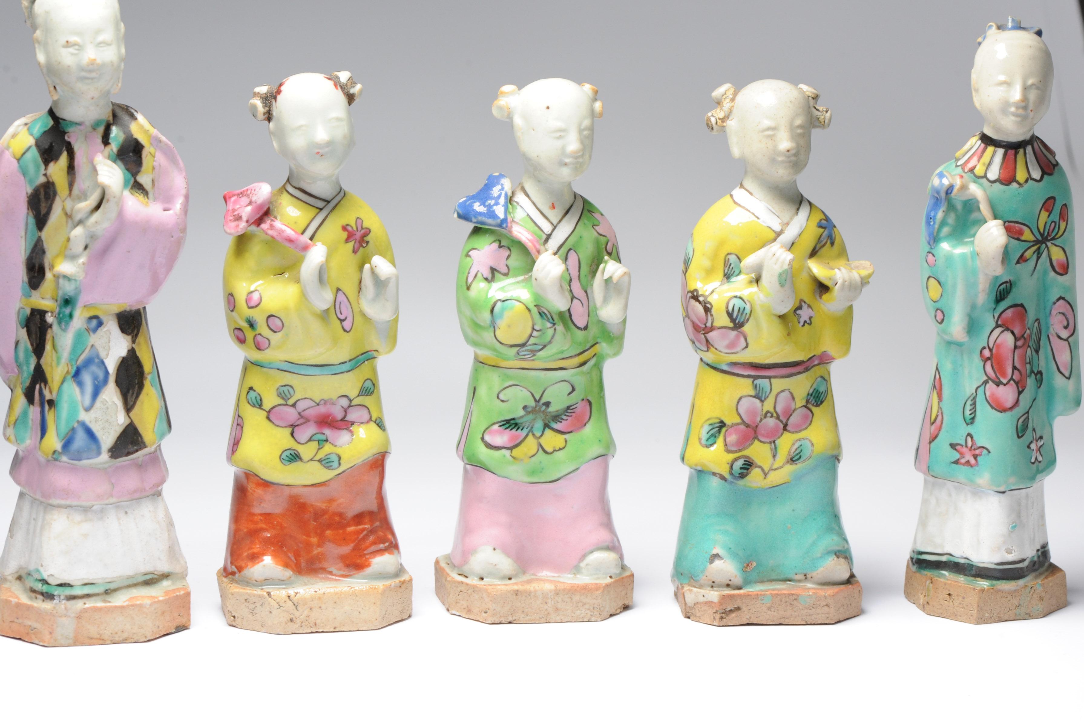 Set of 8# Antique Chinese Statue Porcelain Figures Qianlong/Jiaqing Period 2