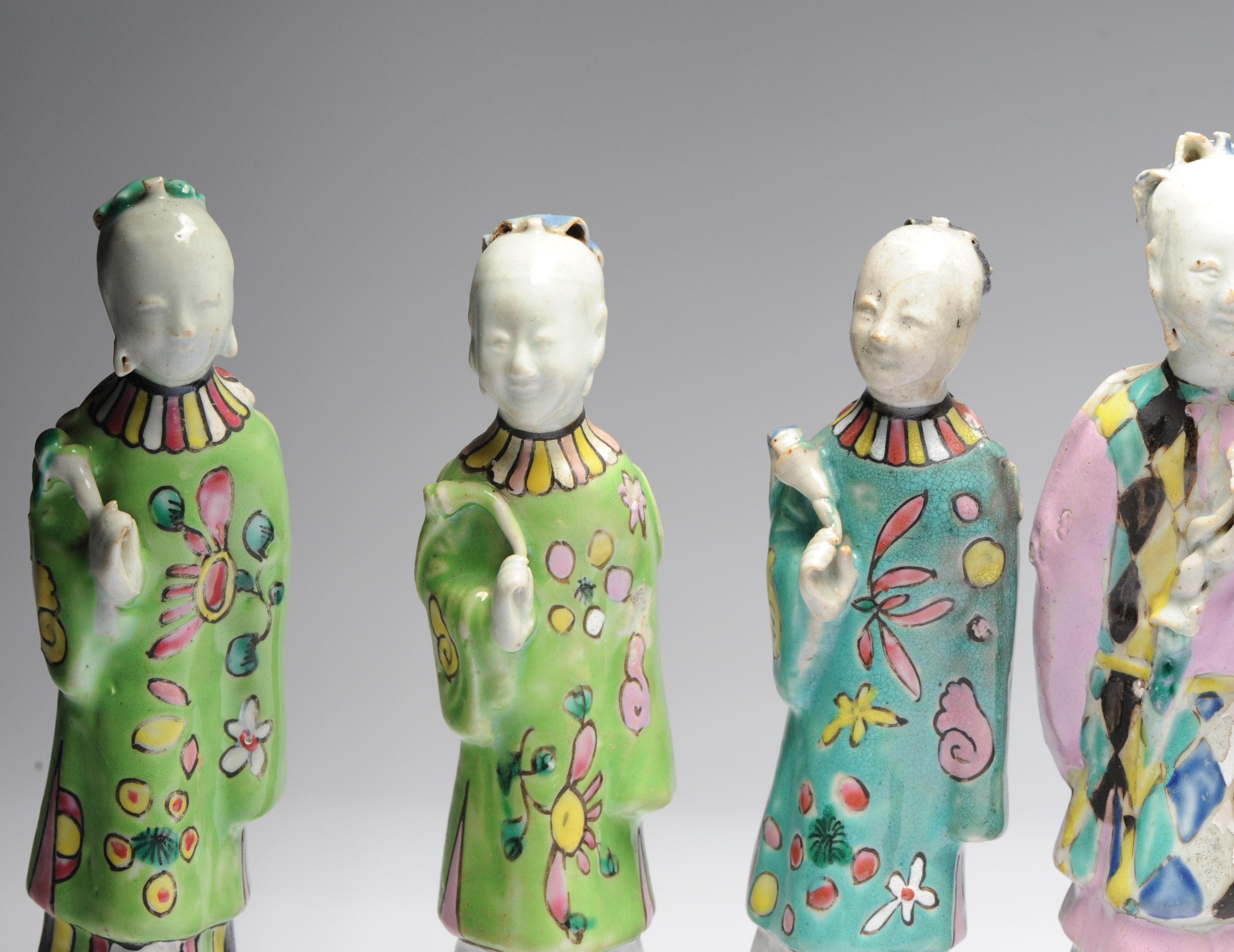 Set of 8# Antique Chinese Statue Porcelain Figures Qianlong/Jiaqing Period 3