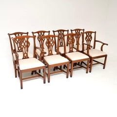 Set of 8 Antique Chippendale Style Dining Chairs
