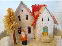 Set of 8 Antique Christmas Putz Houses, , Christmas Decorations