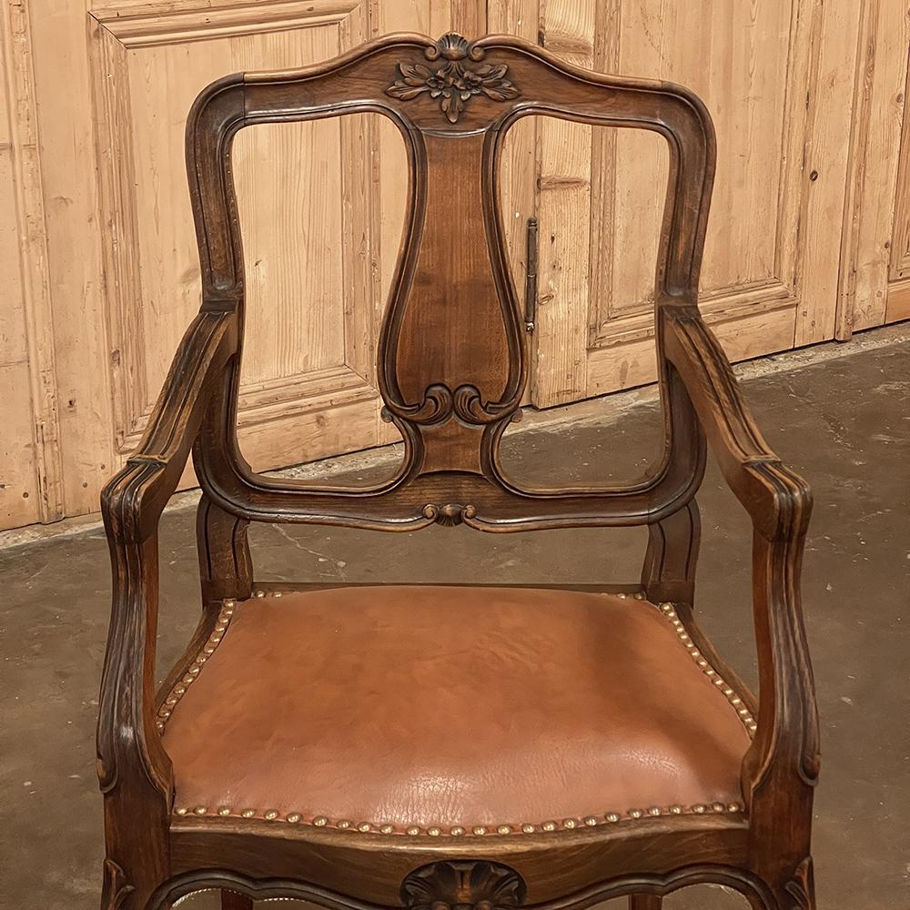 Set of 8 Antique Country French Dining Chairs includes 2 Armchairs For Sale 2
