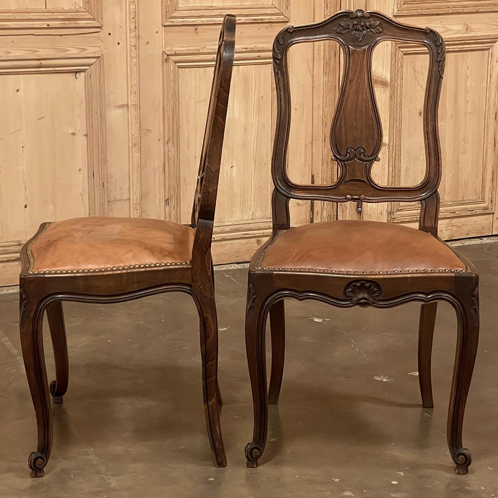 Ensemble de 8 chaises de salle à manger anciennes de style campagnard français incluant 2 fauteuils en vente 4
