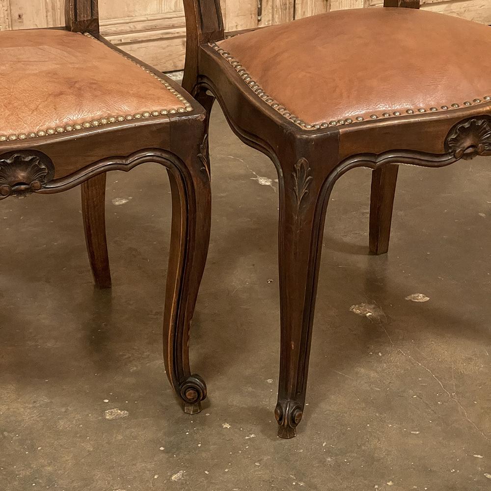 Set of 8 Antique Country French Dining Chairs includes 2 Armchairs For Sale 8