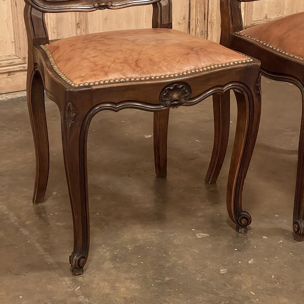 Set of 8 Antique Country French Dining Chairs includes 2 Armchairs For Sale 9