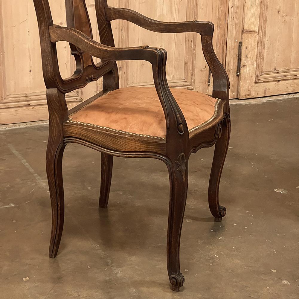 Set of 8 Antique Country French Dining Chairs includes 2 Armchairs For Sale 1