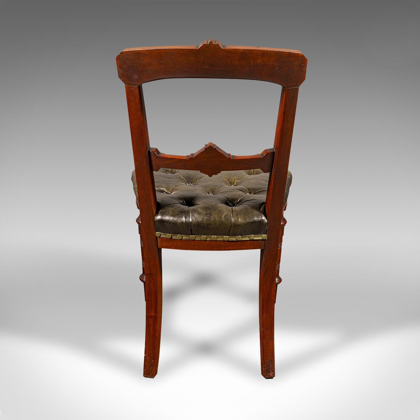 19th Century Set of 8 Antique Dining Chairs, English, Walnut, Leather, Victorian, Circa 1870 For Sale