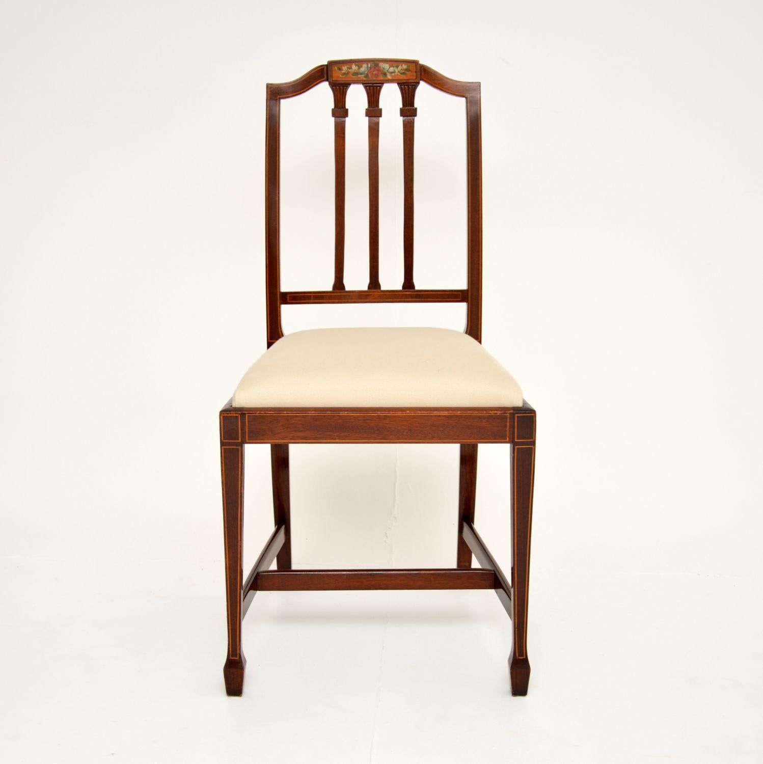 Sheraton Set of 8 Antique Edwardian Dining Chairs