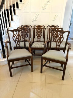 Set of 8 Antique Edwardian Quality Mahogany Dining Chairs