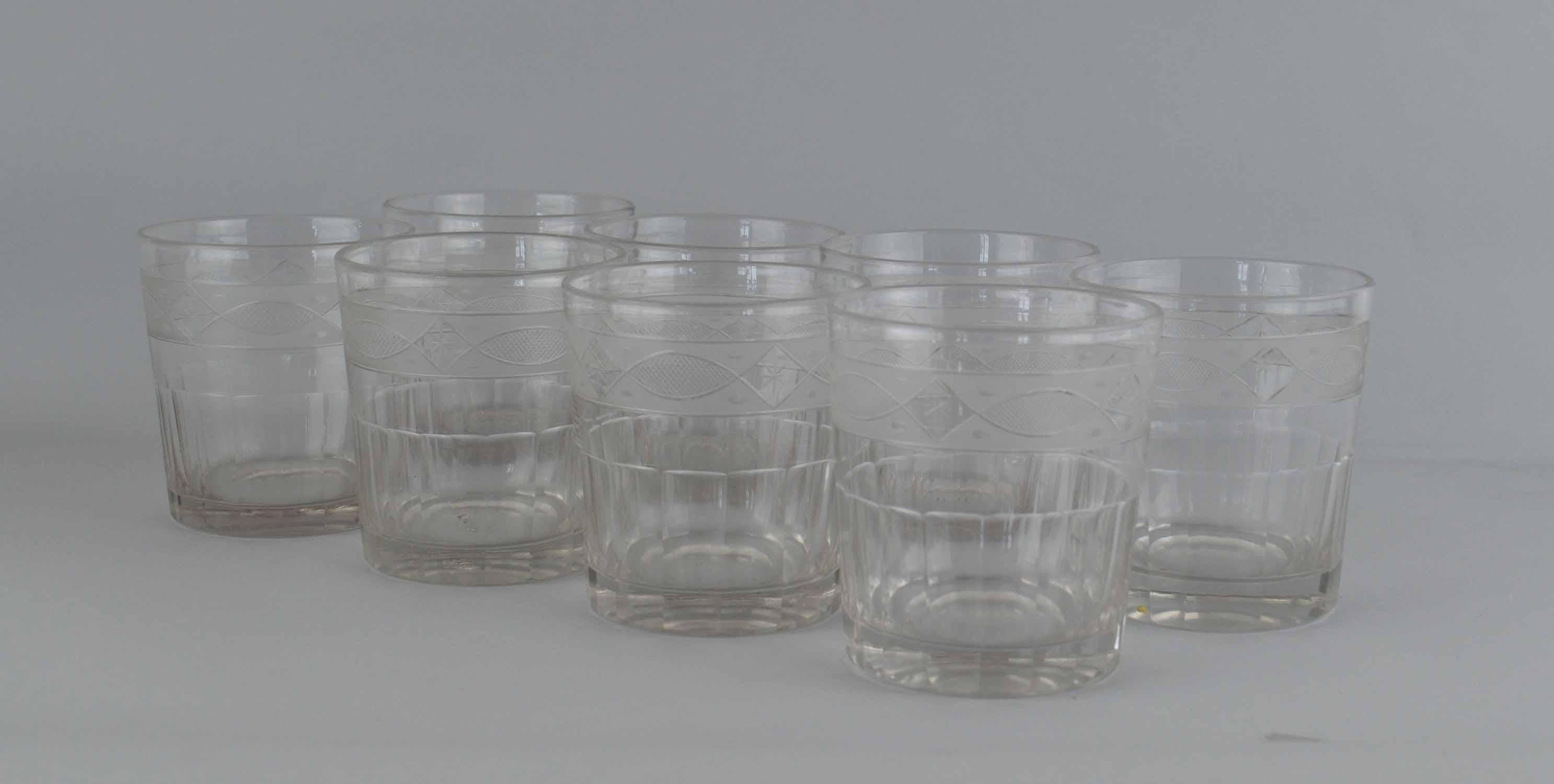 Other Set of 8 Antique English Georgian Style Whisky Tumblers