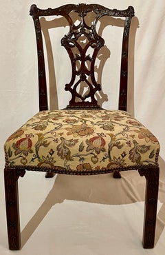 Set of 8 Antique English Mahogany Dining Chairs, Circa 1880