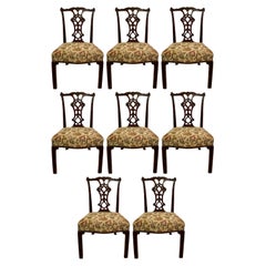 Set of 8 Antique English Mahogany Dining Chairs, Circa 1880