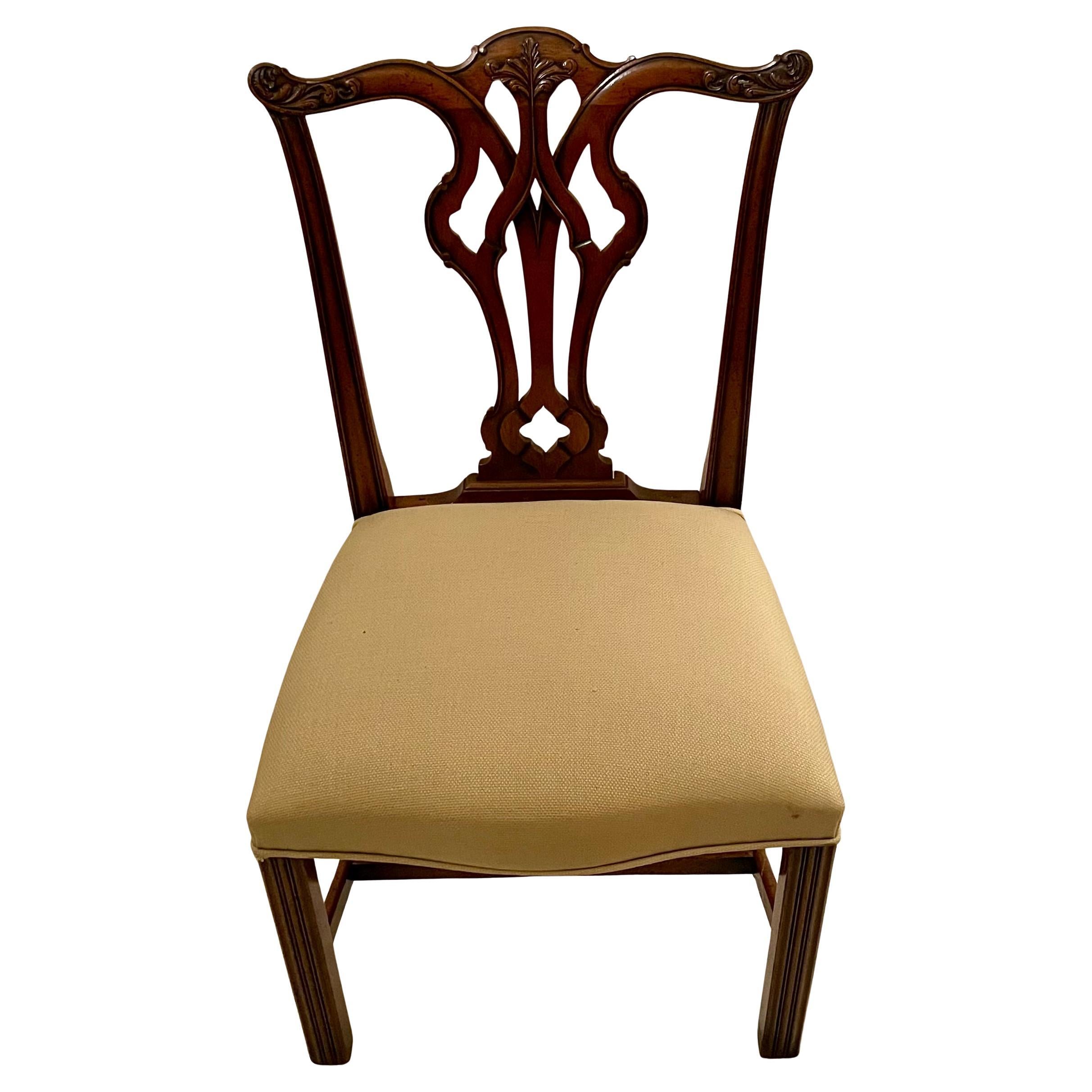 Set of 8 Antique English Mahogany Dining Room Chair, Circa 1890's. For Sale 9