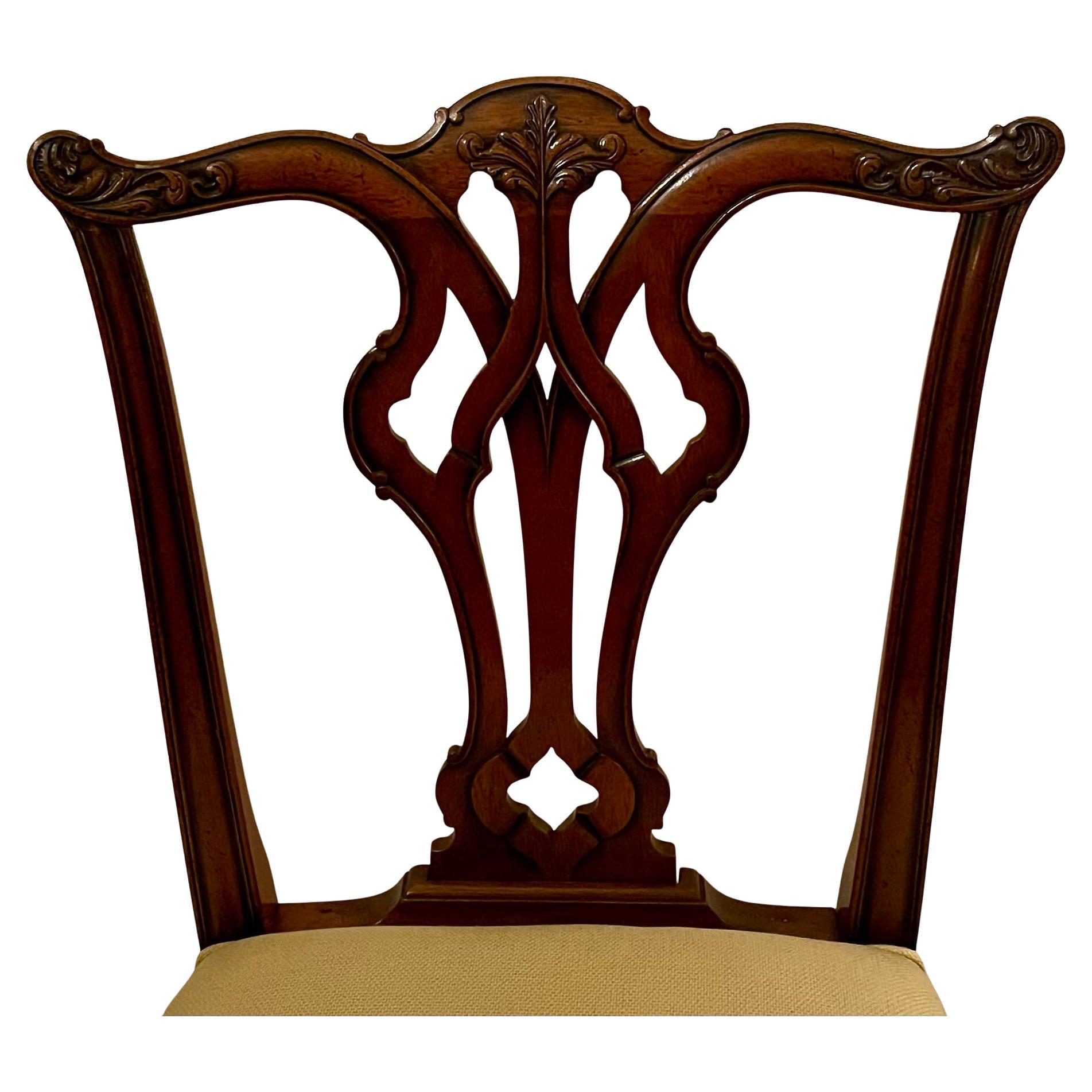 Set of 8 Antique English Mahogany Dining Room Chair, Circa 1890's. For Sale 11
