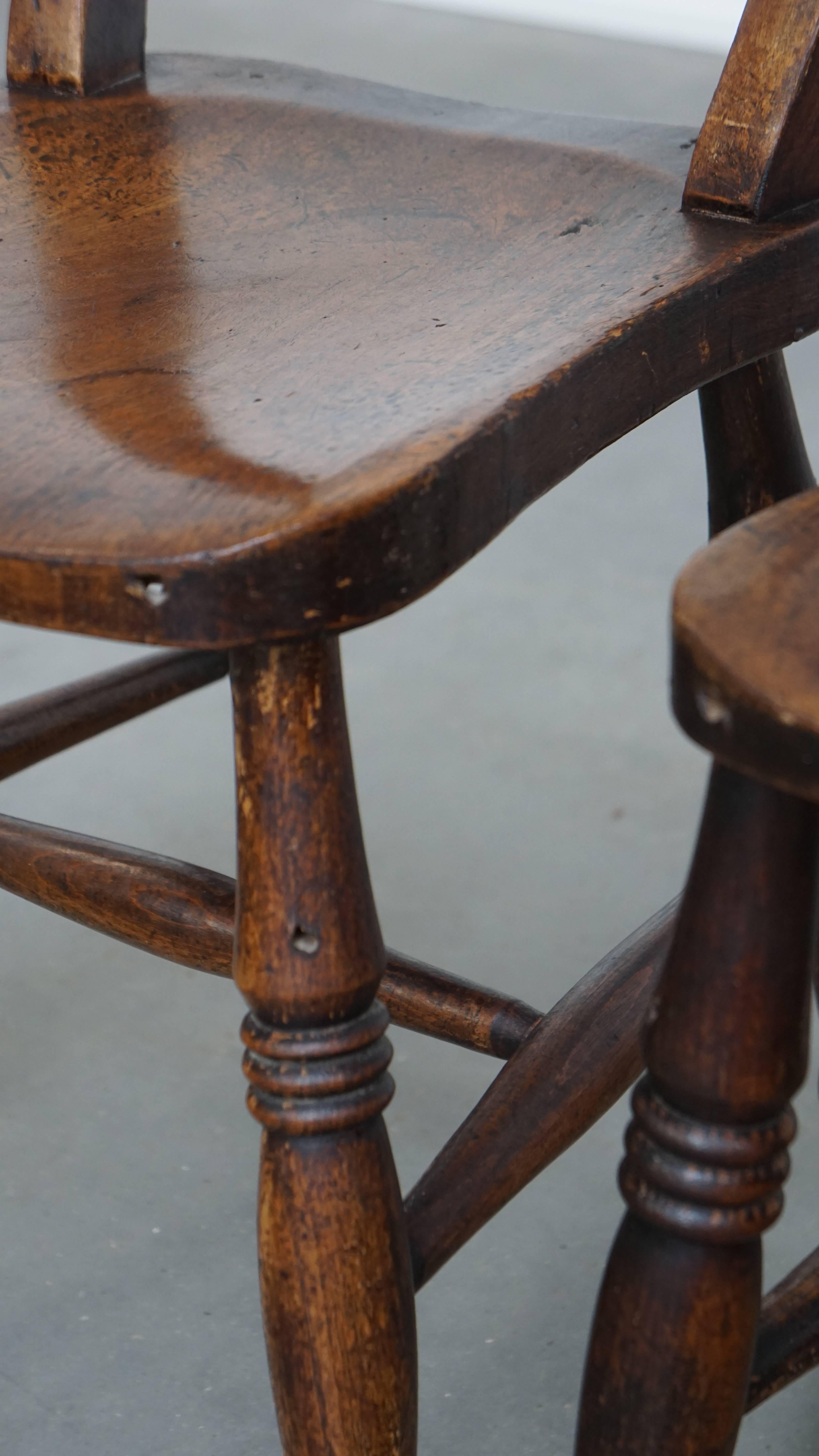 Set of 8 Antique English Oxford Dining / Kitchen Chairs For Sale 3