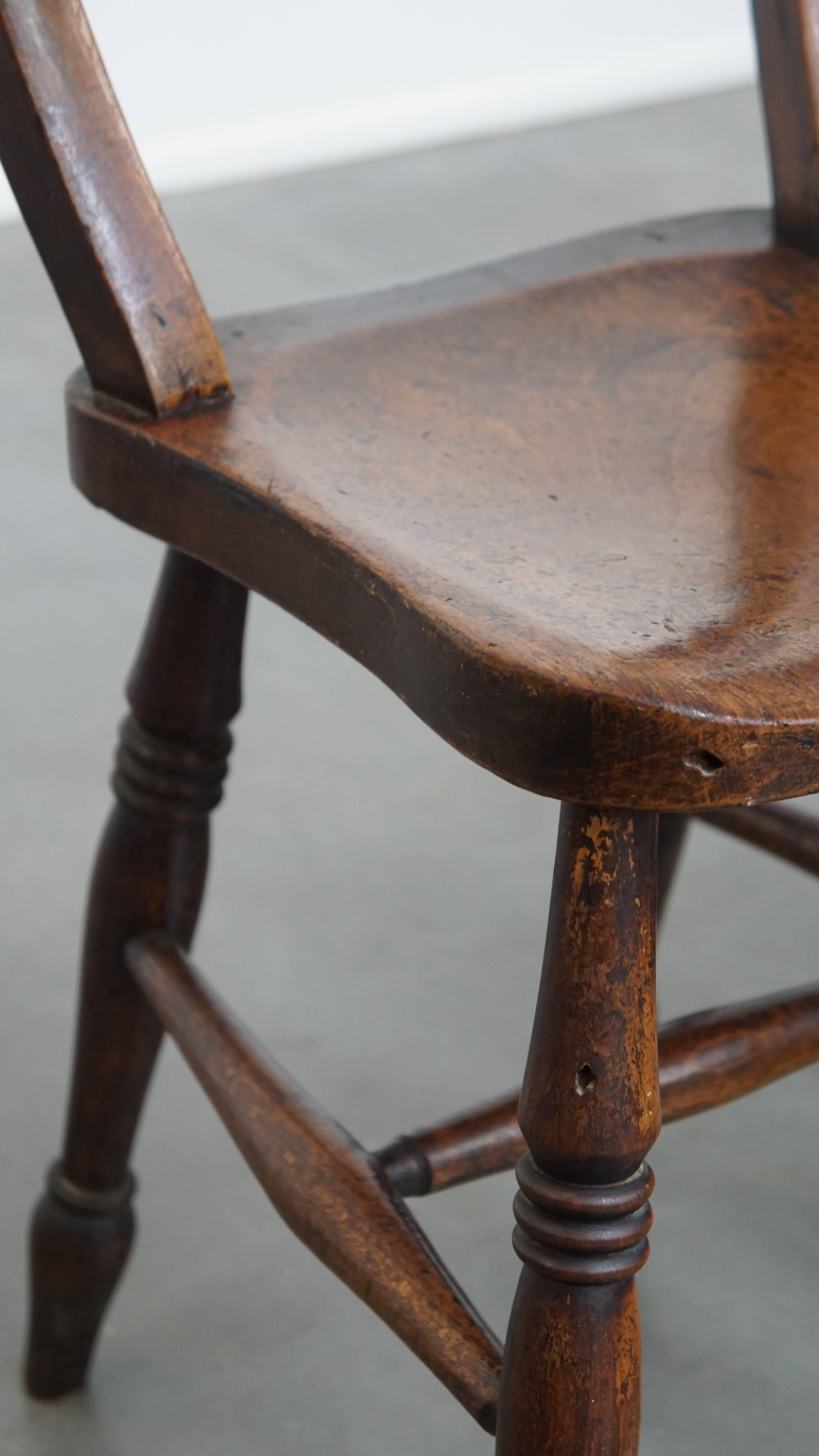 Set of 8 Antique English Oxford Dining / Kitchen Chairs For Sale 4