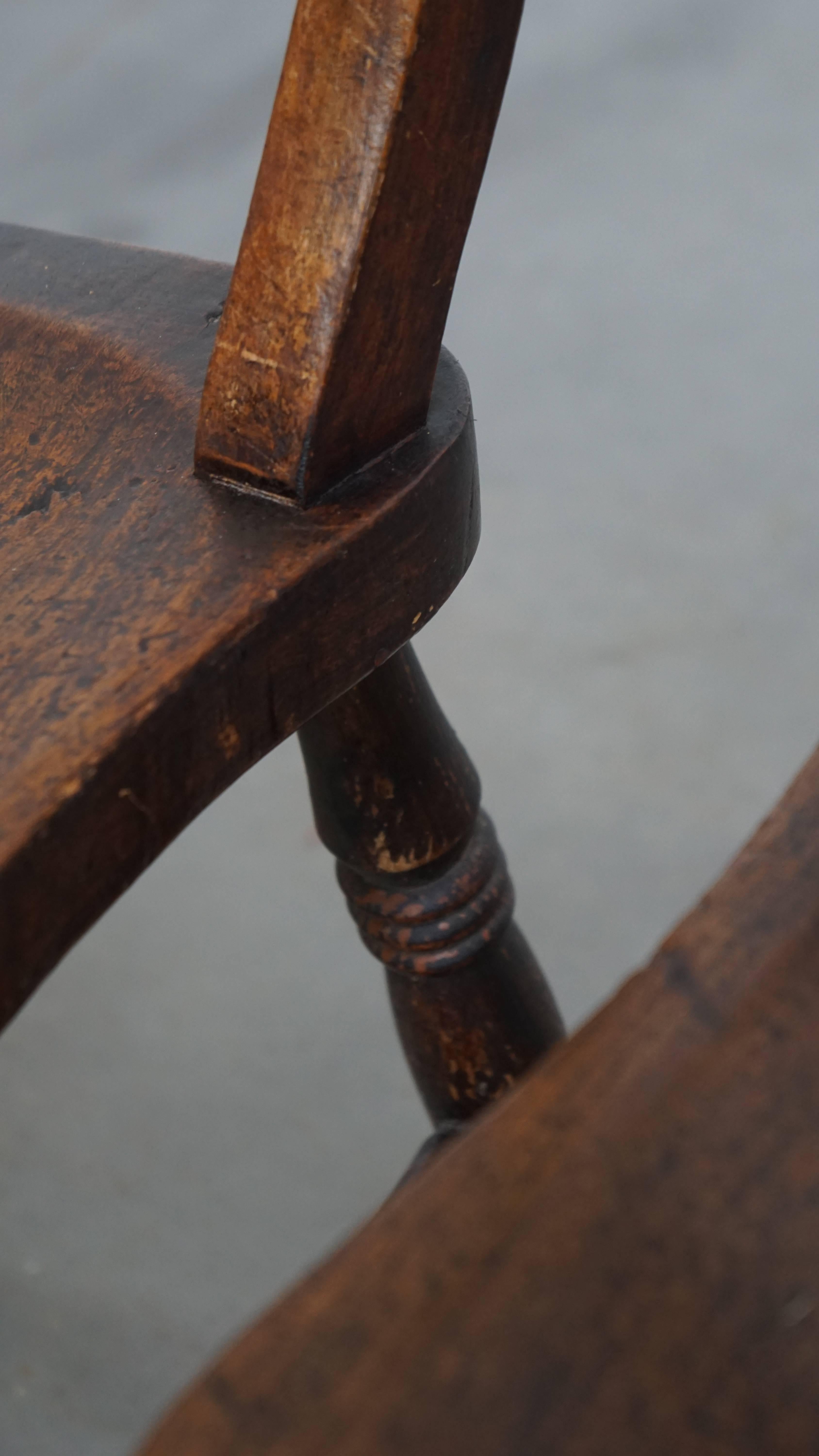 Set of 8 Antique English Oxford Dining / Kitchen Chairs For Sale 2