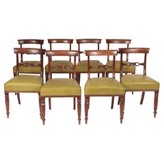 Set of 8 Antique English Regency Style Dining Room Chairs