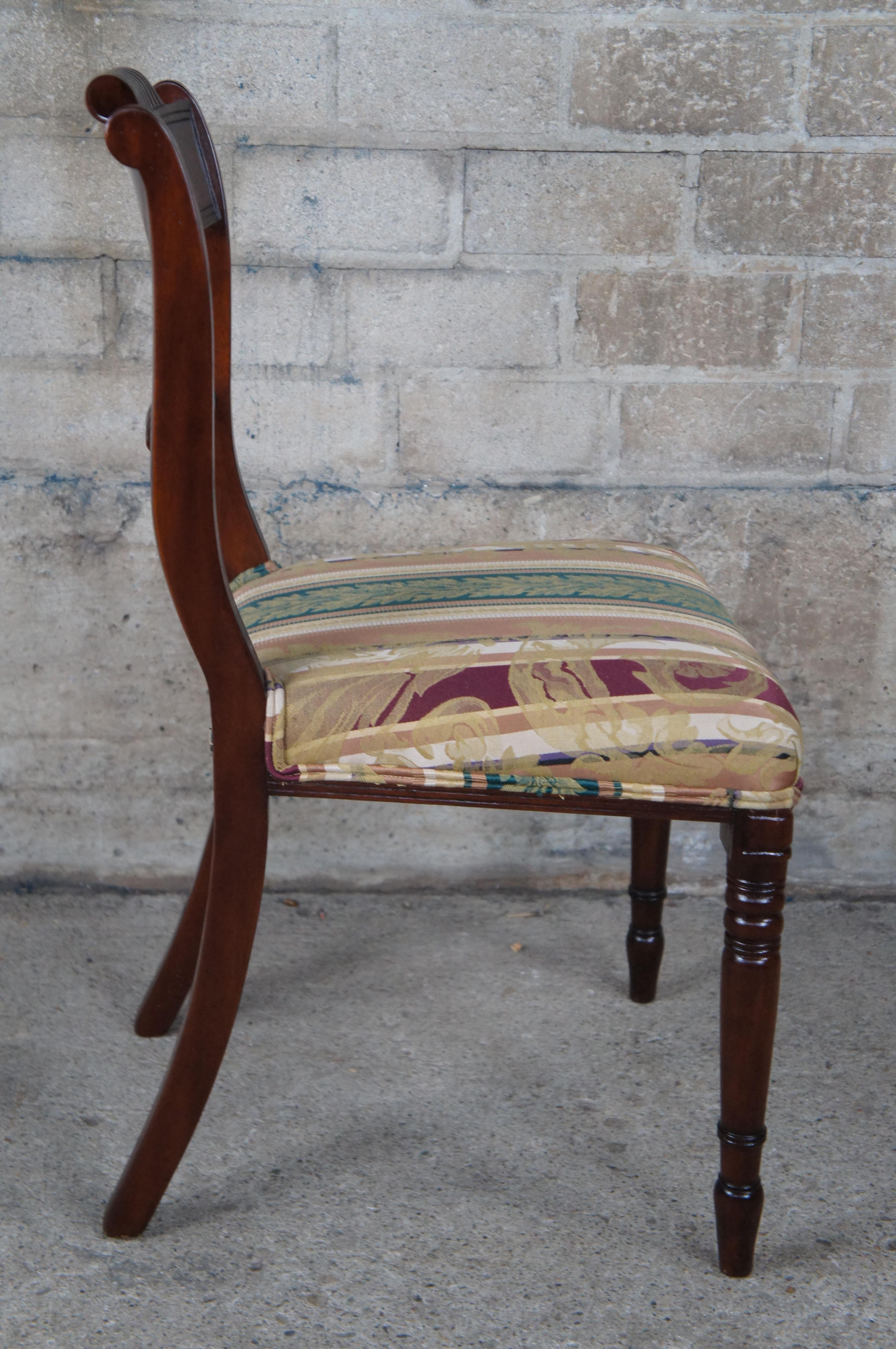 Set of 8 Antique English Regency Period Mahogany Carved Klismos Dining Chairs For Sale 5